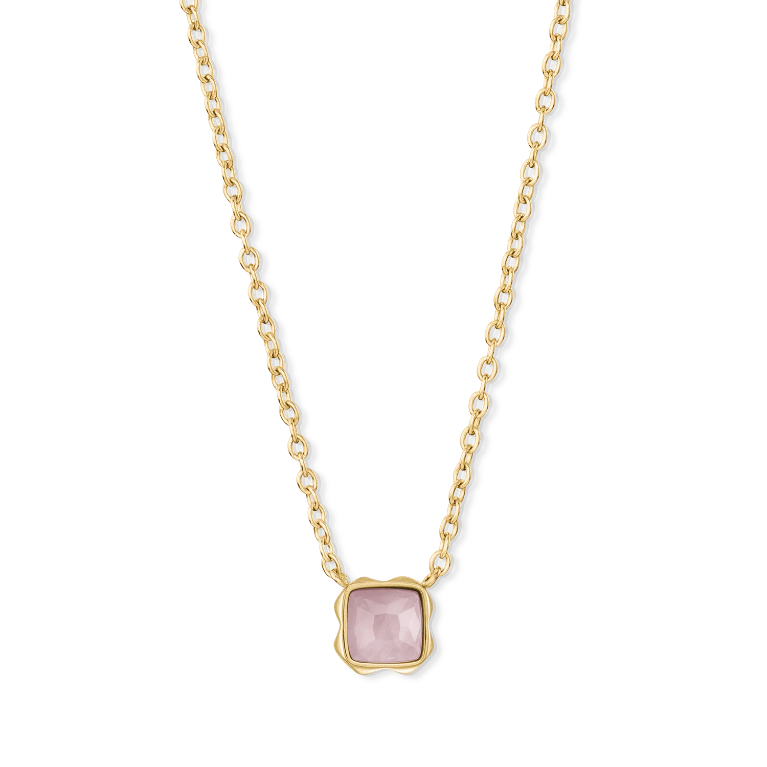 Birthstone October Necklace Rose Quartz Gold - Image 2