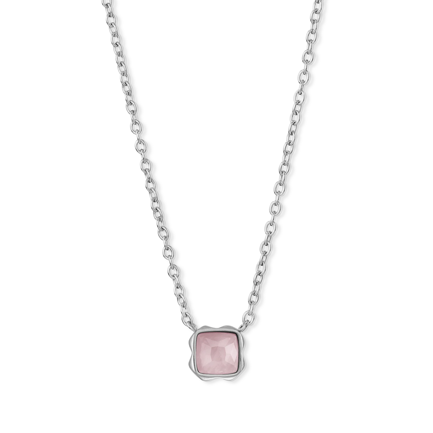 Birthstone October Necklace Rose Quartz Silver - Image 2