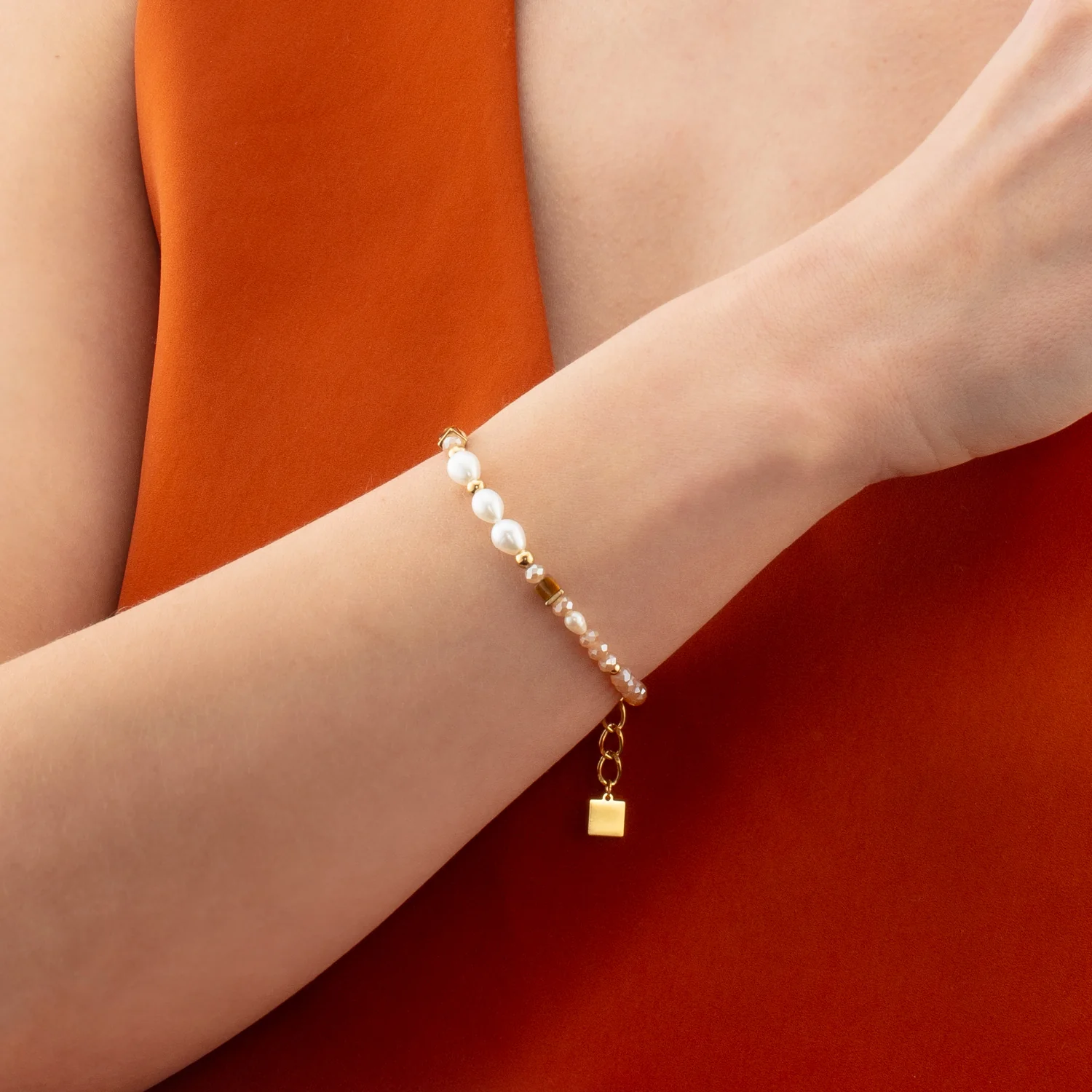 Bracelet Cosmic Pearls deep gold - Image 4