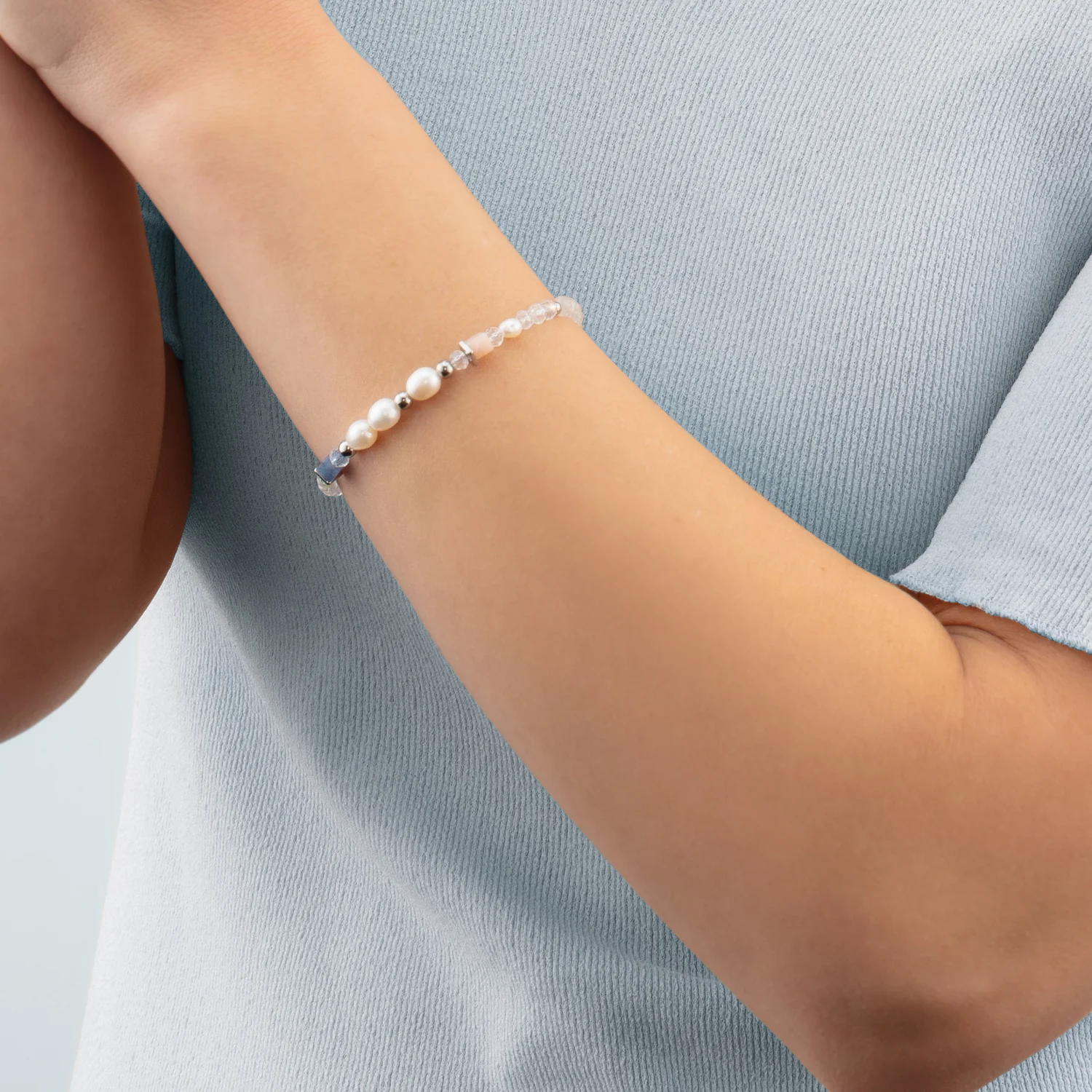 Bracelet Cosmic Pearls soft silver - Image 4