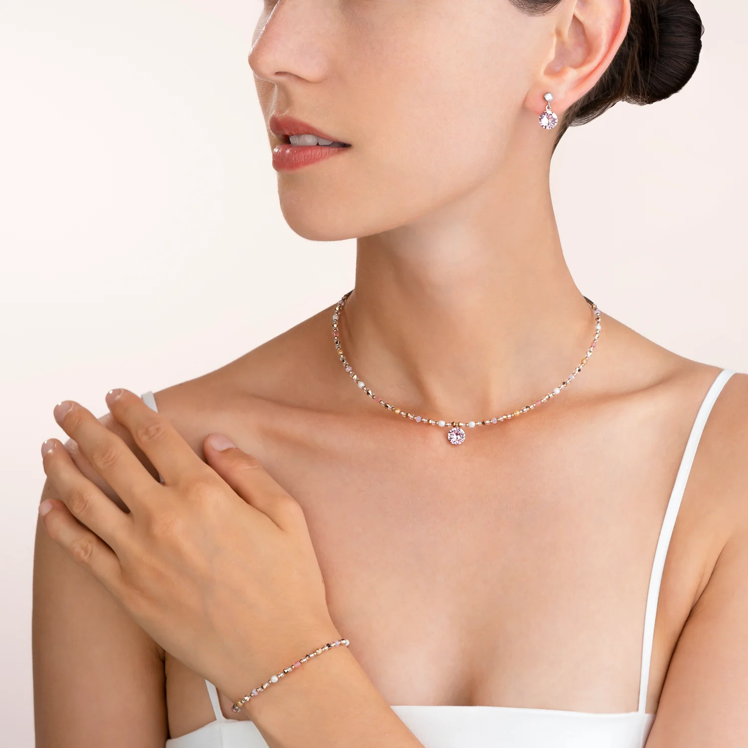 Bracelet Crystals & stainless steel light rose - Image 4