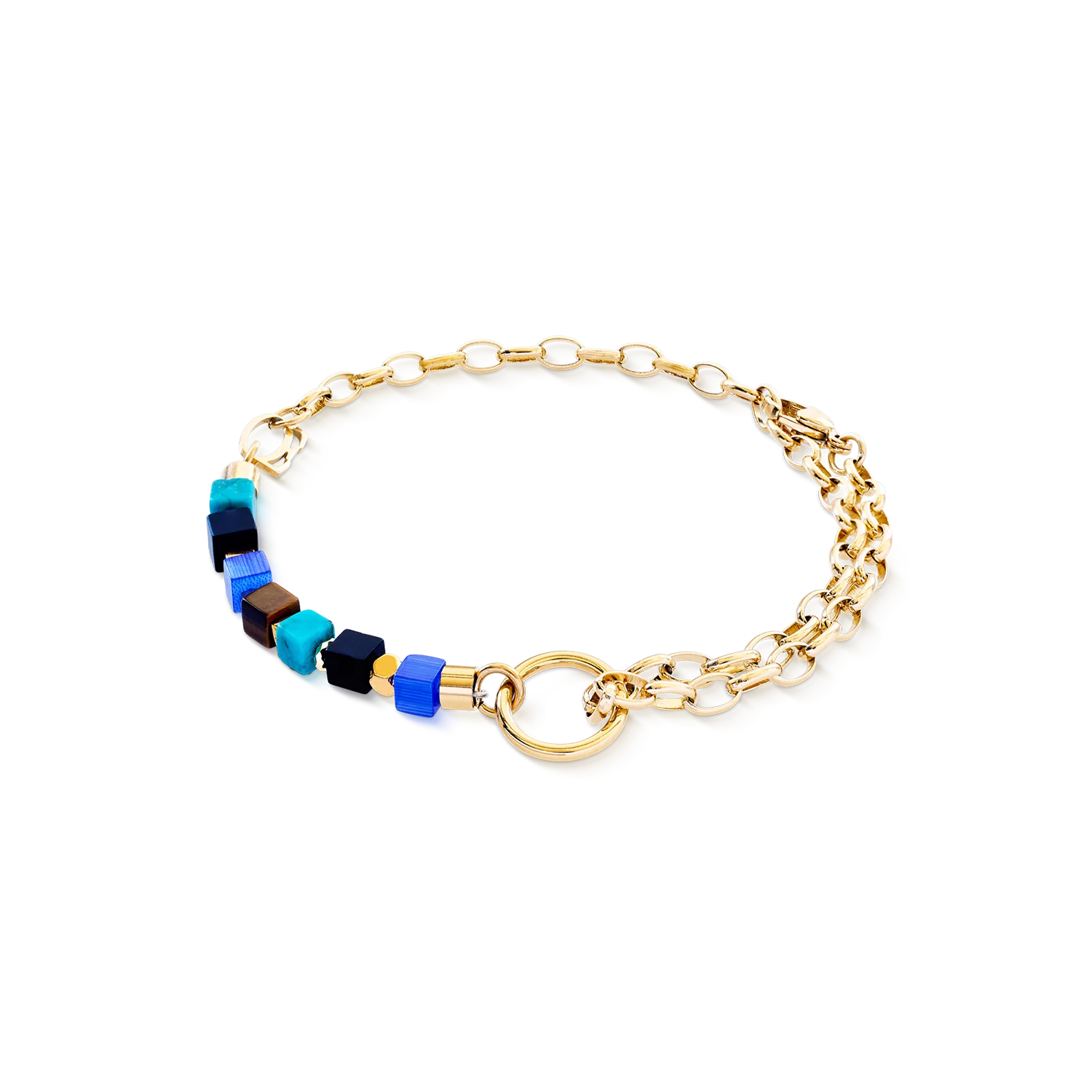 Bracelet Cube Mosaic Lagoon gold