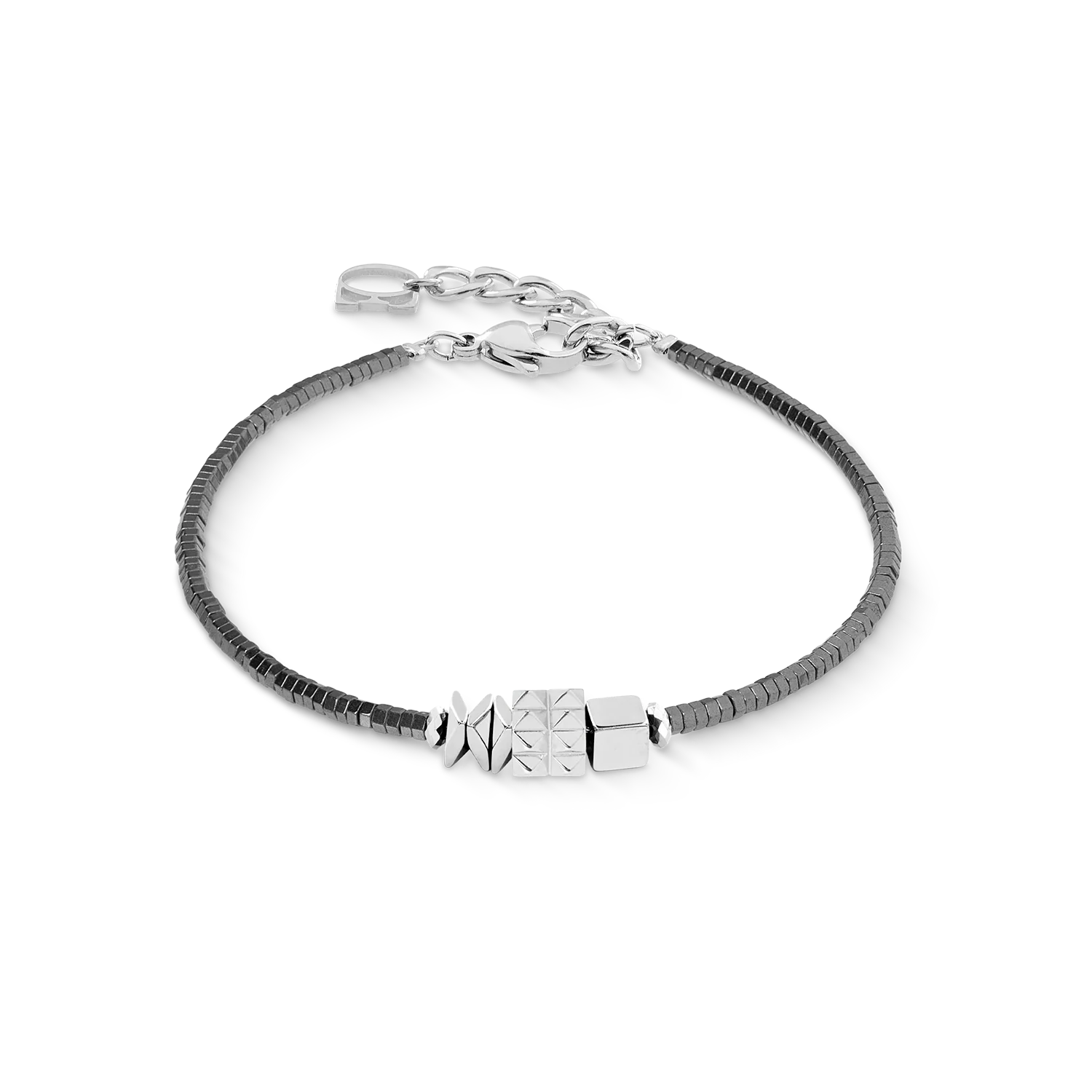 Bracelet Cube Trio Facets silver-grey