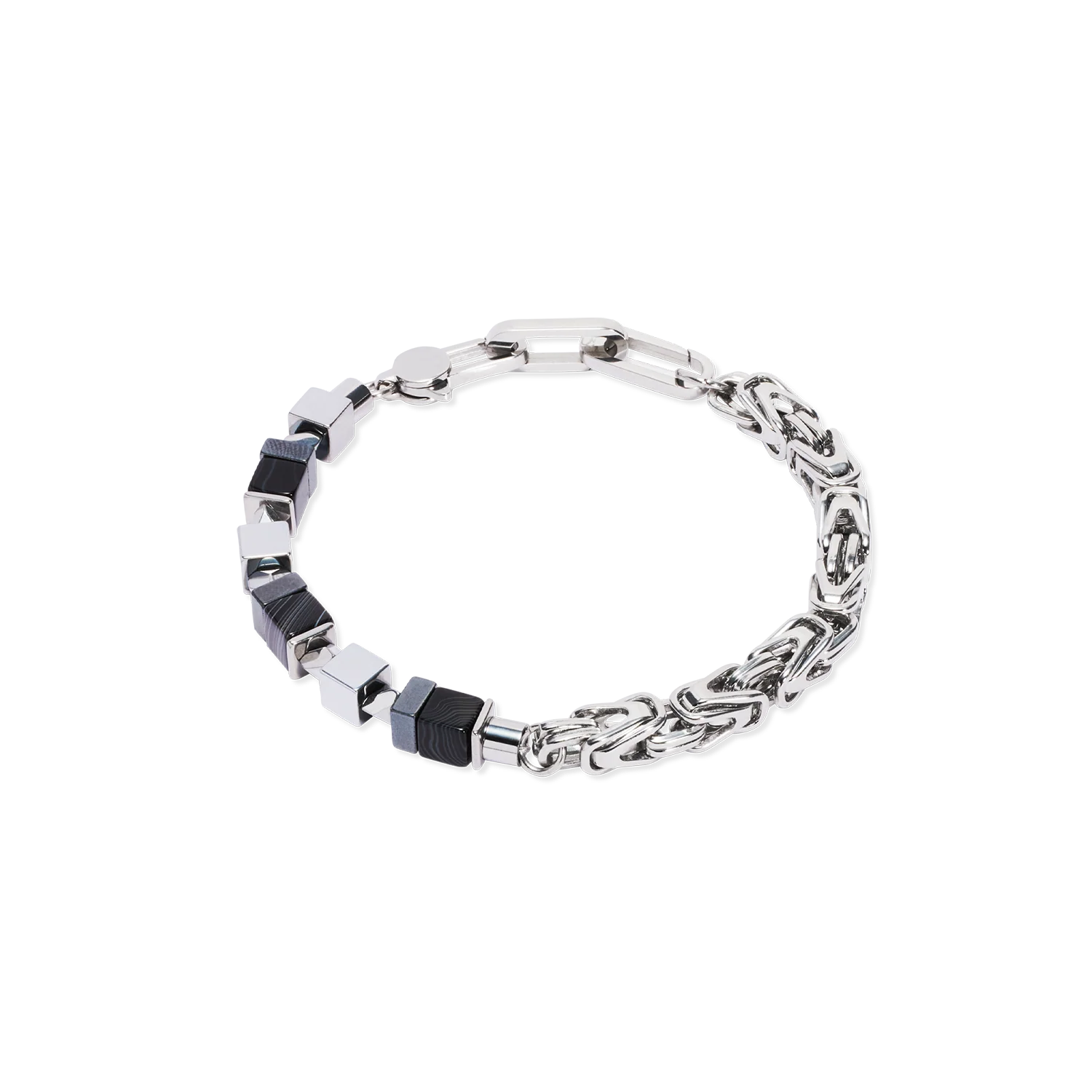 Bracelet Fusion Snake Chain black-silver