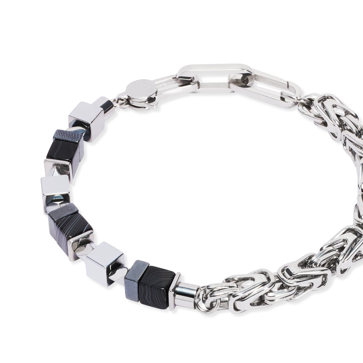 Bracelet Fusion Snake Chain black-silver - Image 2