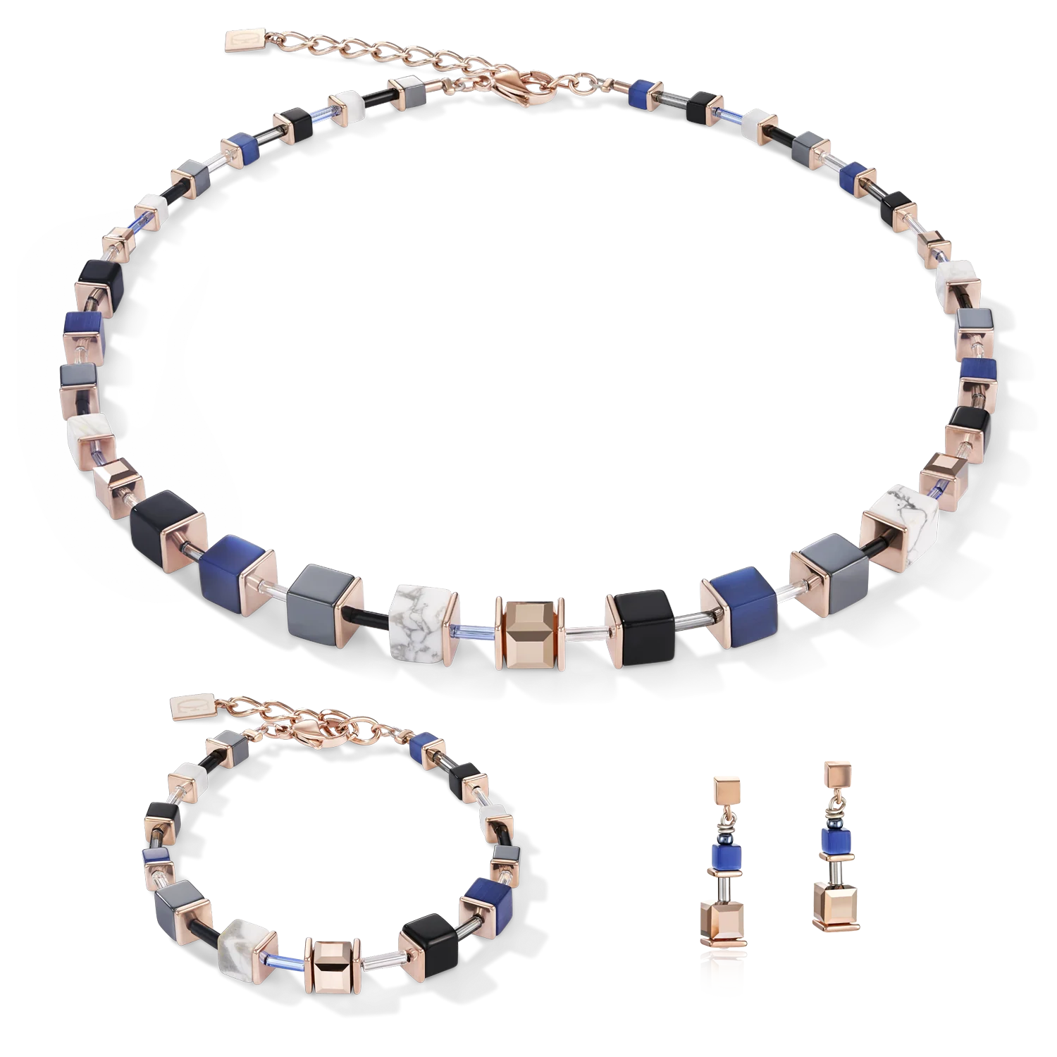 Bracelet GeoCUBE® blue-rose gold - Image 3