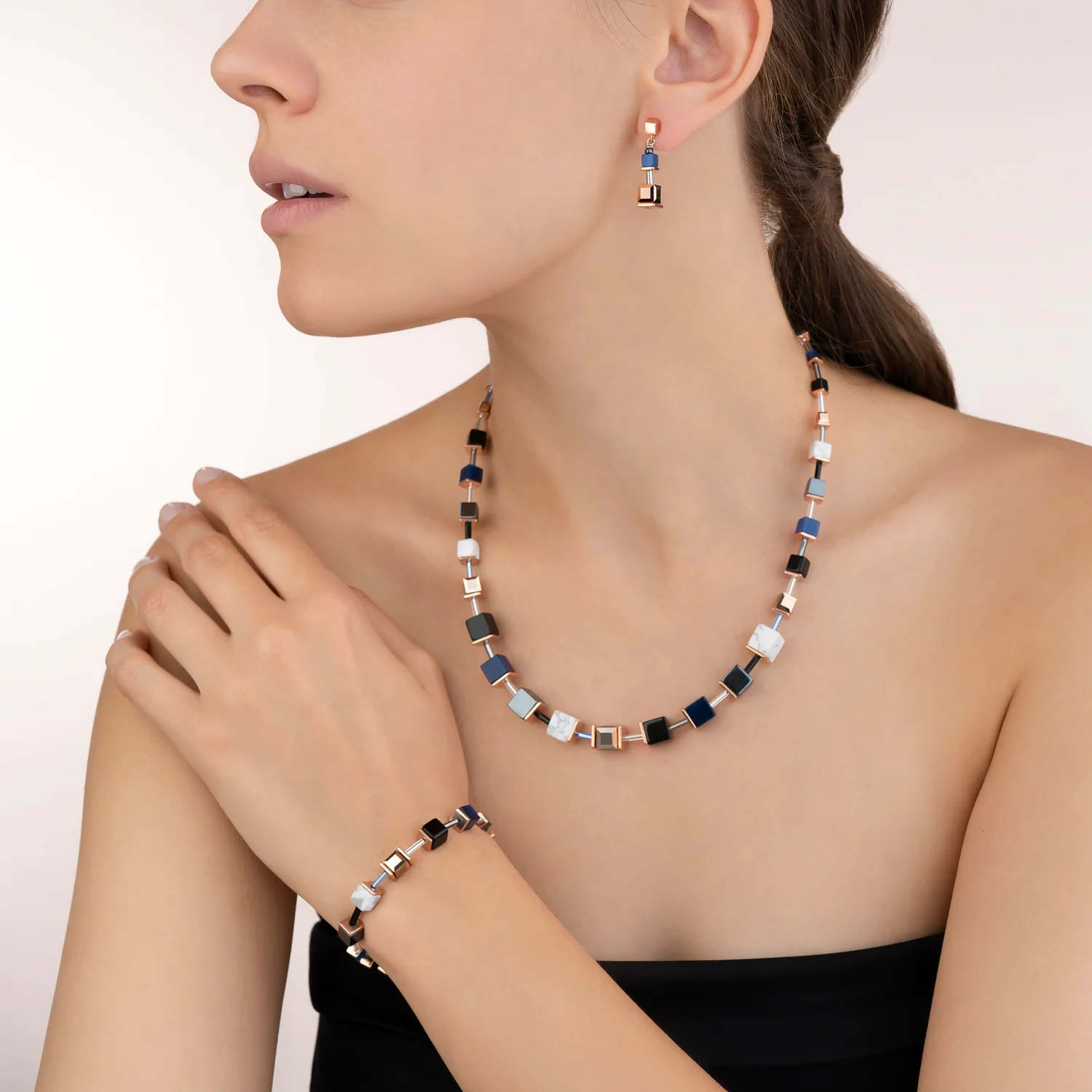 Bracelet GeoCUBE® blue-rose gold - Image 4