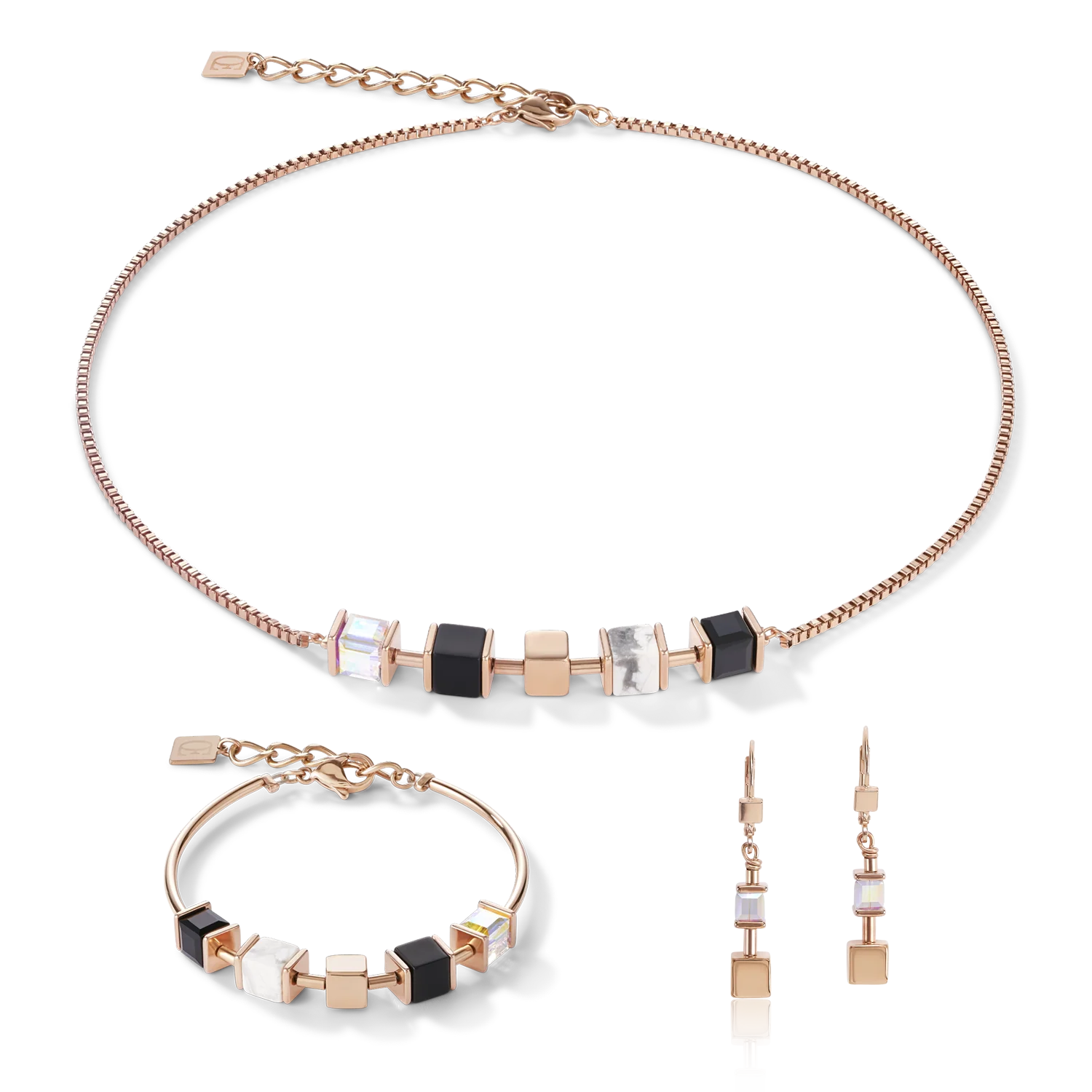 Bracelet GeoCUBE® & chain black-white - Image 3