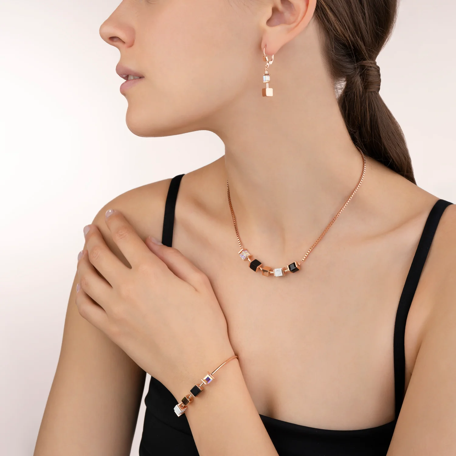 Bracelet GeoCUBE® & chain black-white - Image 4