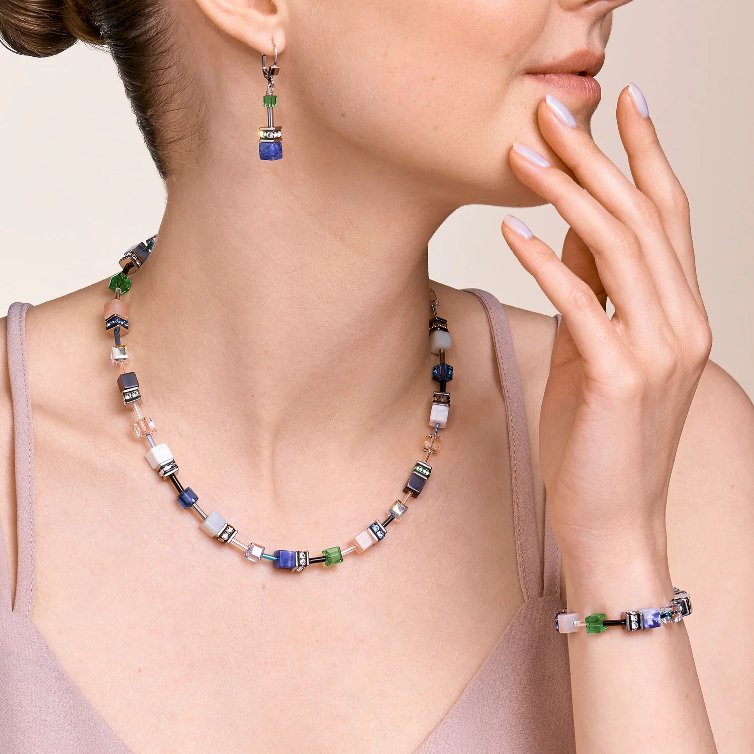 Bracelet GeoCUBE® Crystals & Gemstones blue-green - Image 4