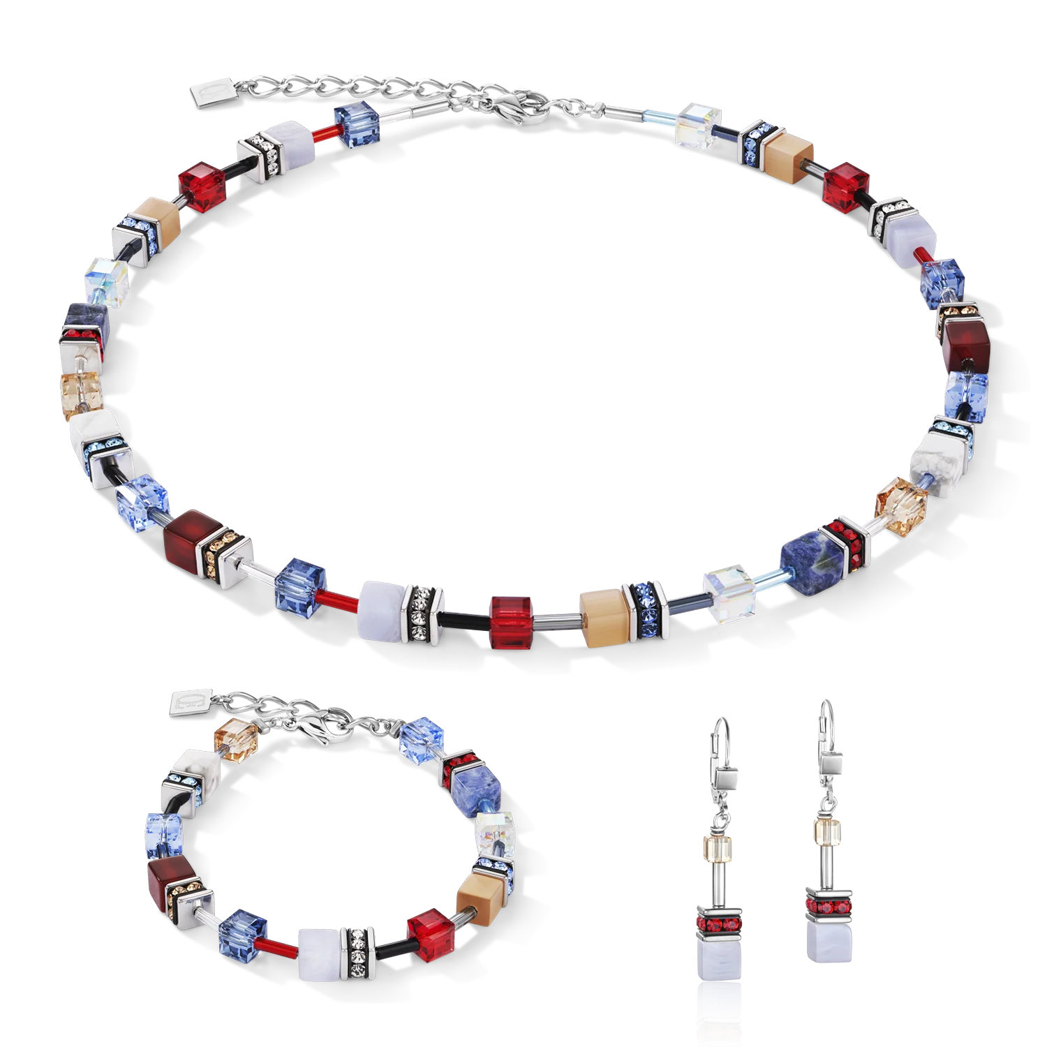 Bracelet GeoCUBE® Crystals & Gemstones blue-red - Image 3