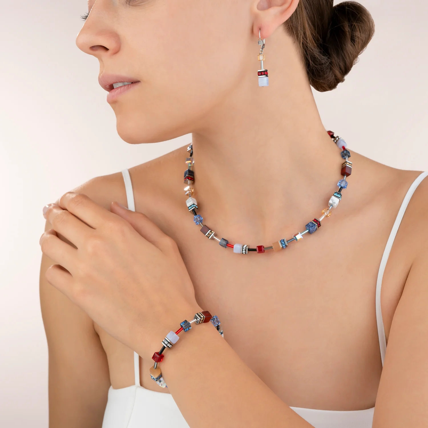 Bracelet GeoCUBE® Crystals & Gemstones blue-red - Image 4