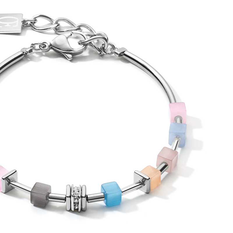 Bracelet GeoCUBE® fine pastel blue-rose - Image 2