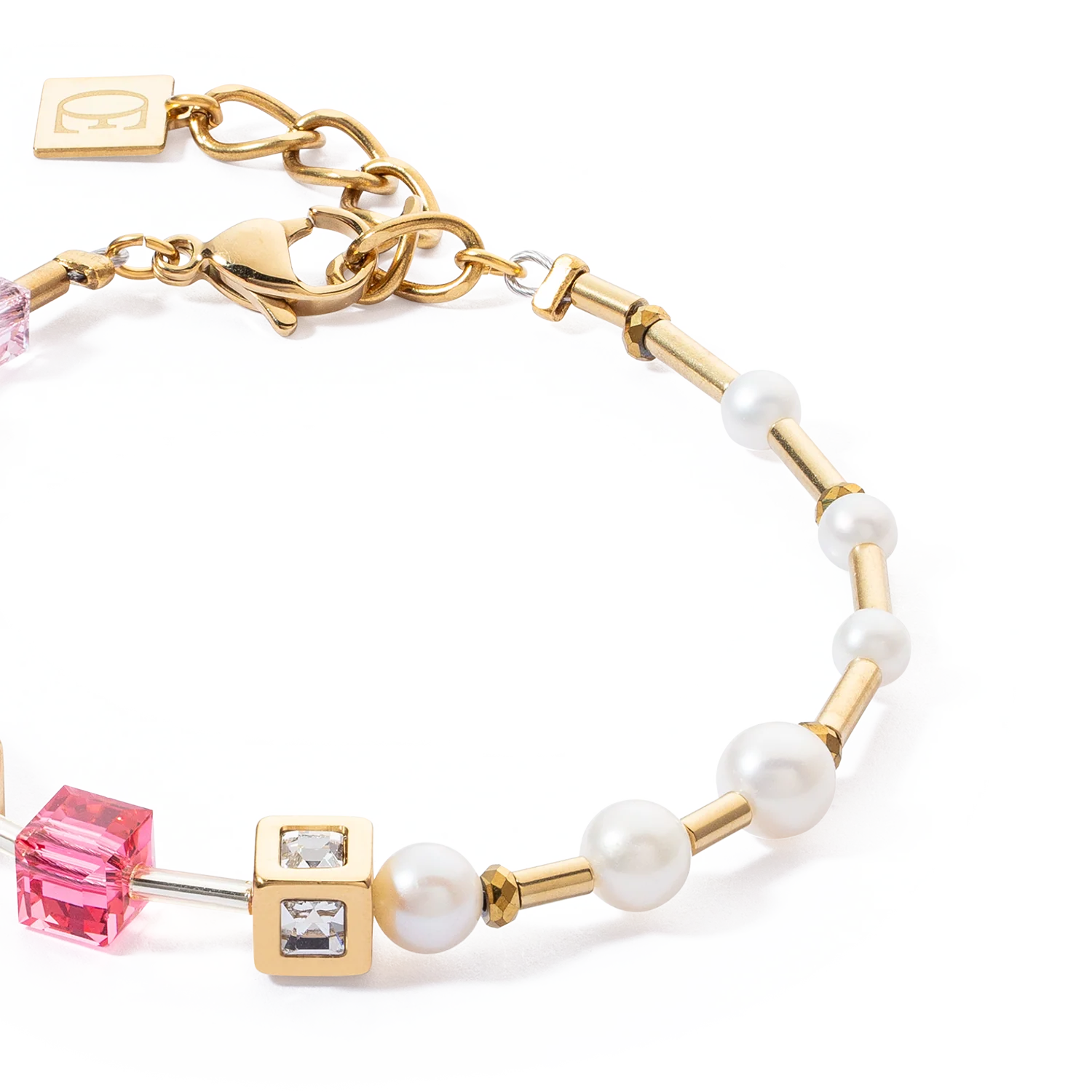 Bracelet GeoCUBE® Fusion Precious Pearl Mix gold-pink - Image 2