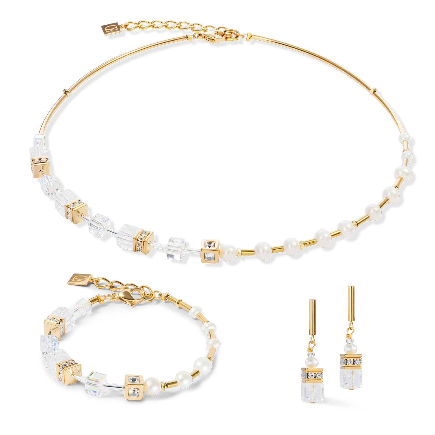 Bracelet GeoCUBE® Fusion Precious Pearl Mix gold-white - Image 3