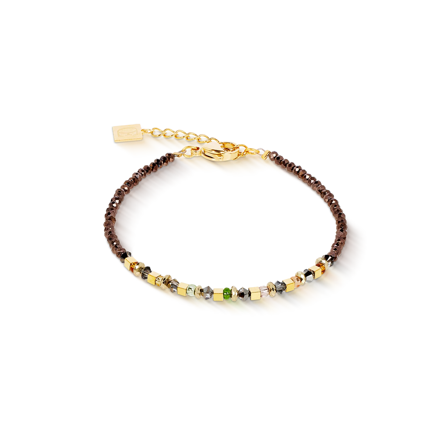 Bracelet golden Whisper brown-olive