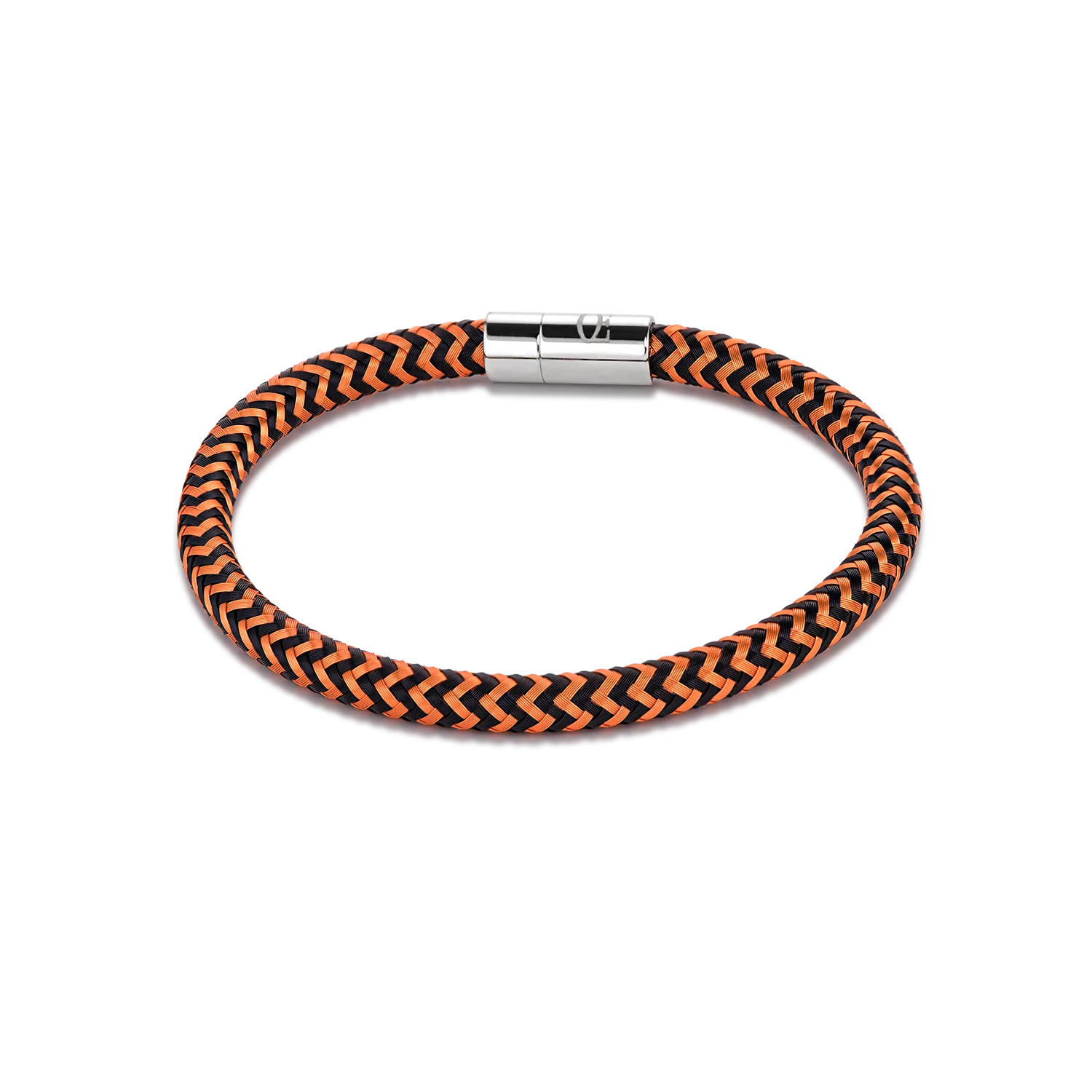 Bracelet metal braided orange-black