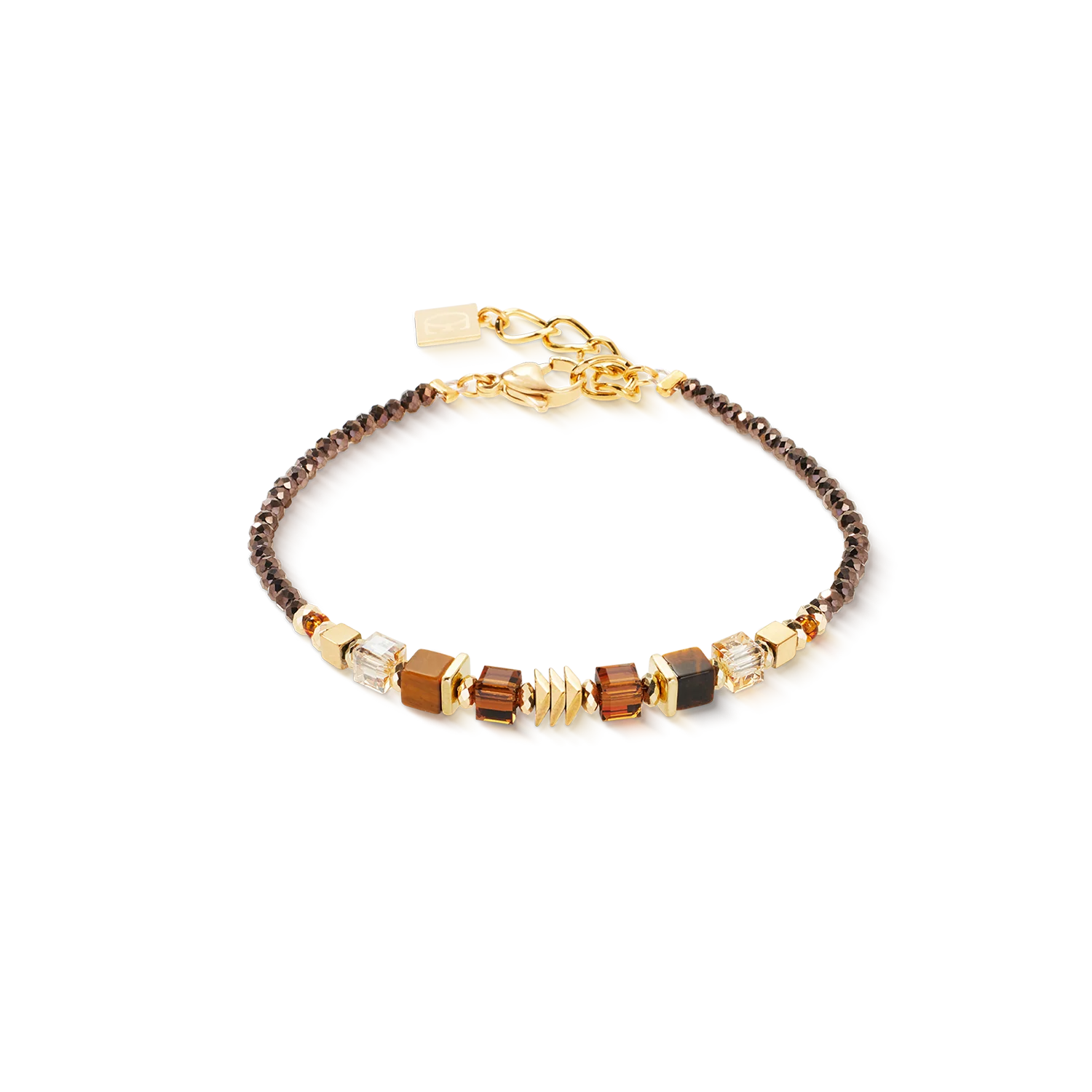 Bracelet Wave Cube Flow gold-brown