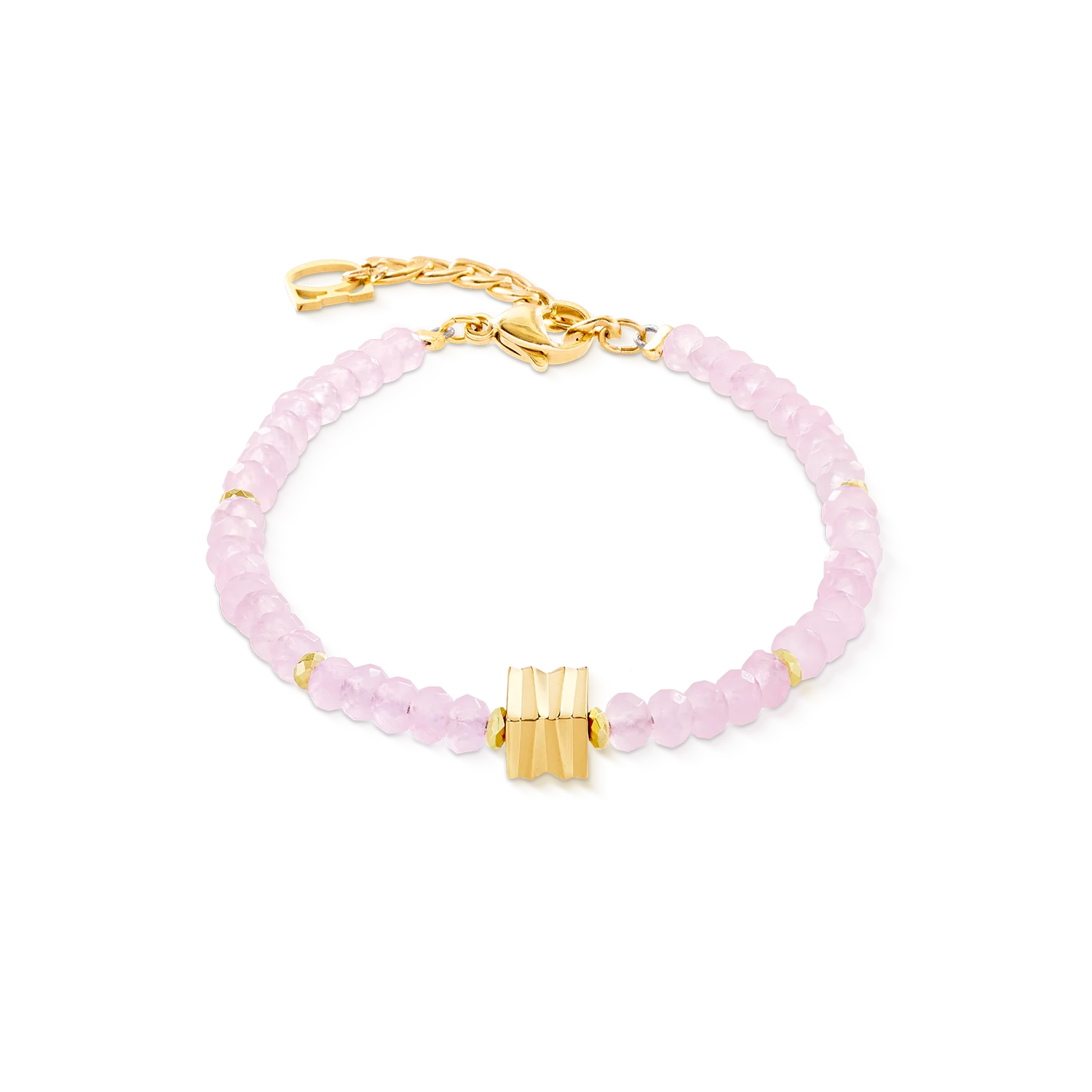 Bracelet Wave Essence Pink Jade Gold
