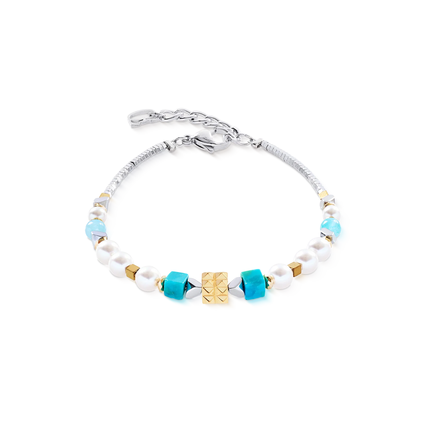BraceletModern Elegance Spikes gold-turquoise
