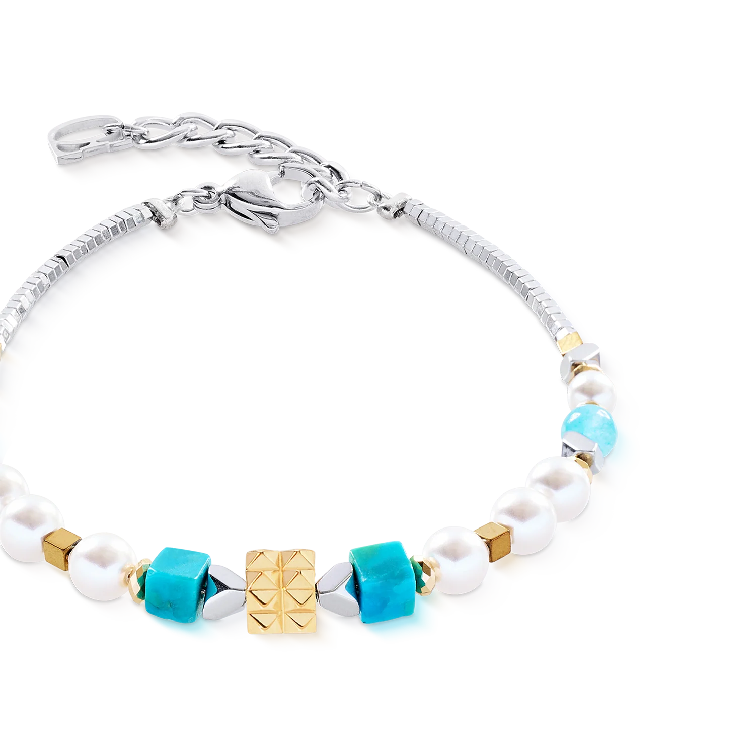 BraceletModern Elegance Spikes gold-turquoise - Image 2