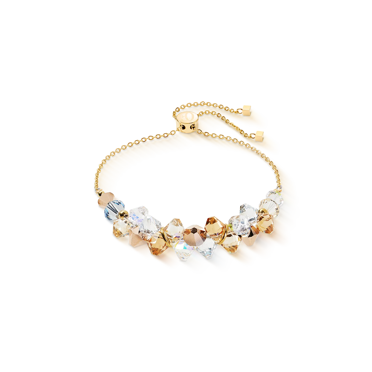 Dancing Crystals bracelet gold-beige