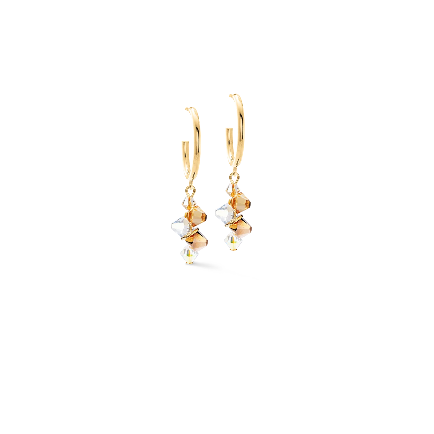 Dancing Crystals earrings gold-beige