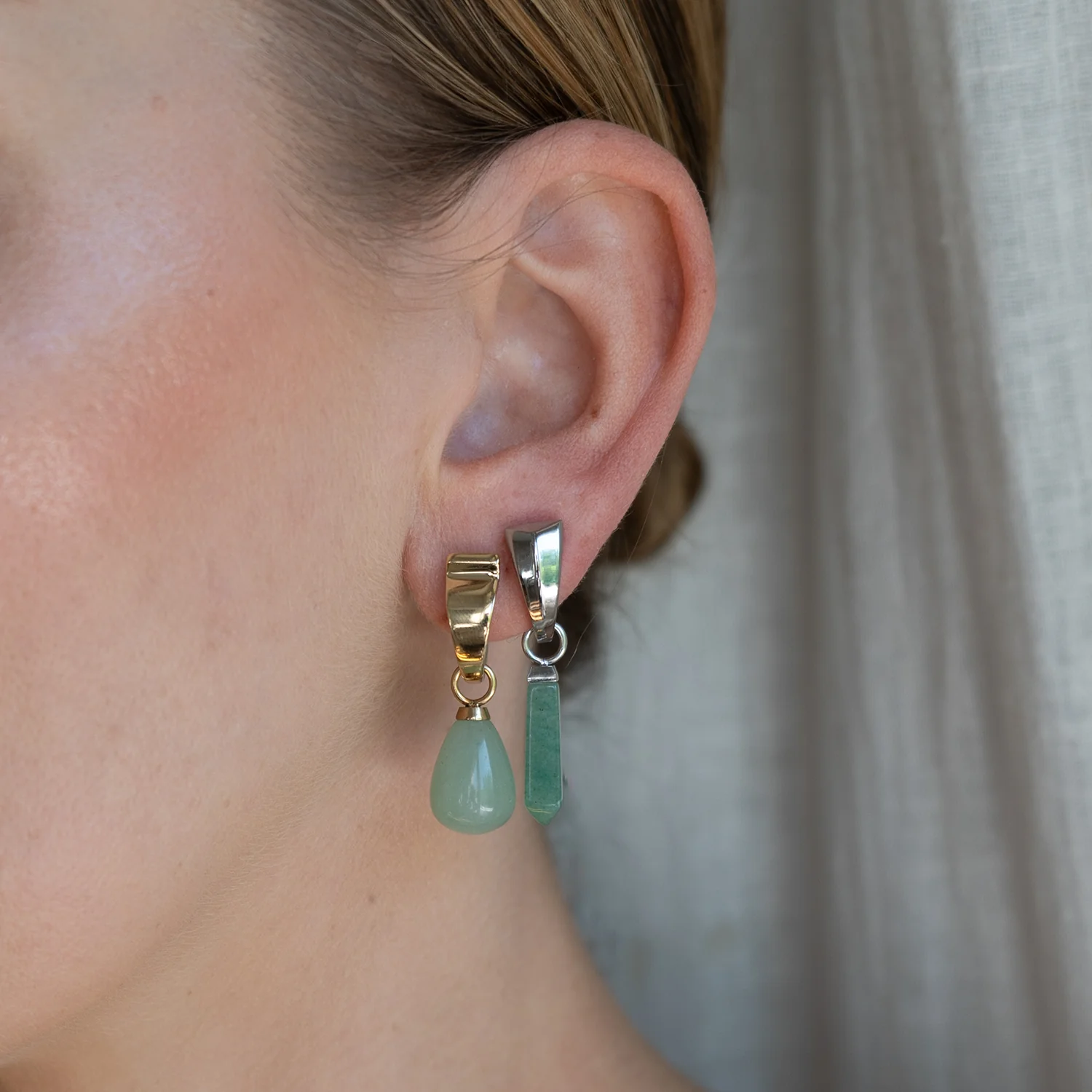 EAR ME UP Charm Drops Gold-Green - Image 3