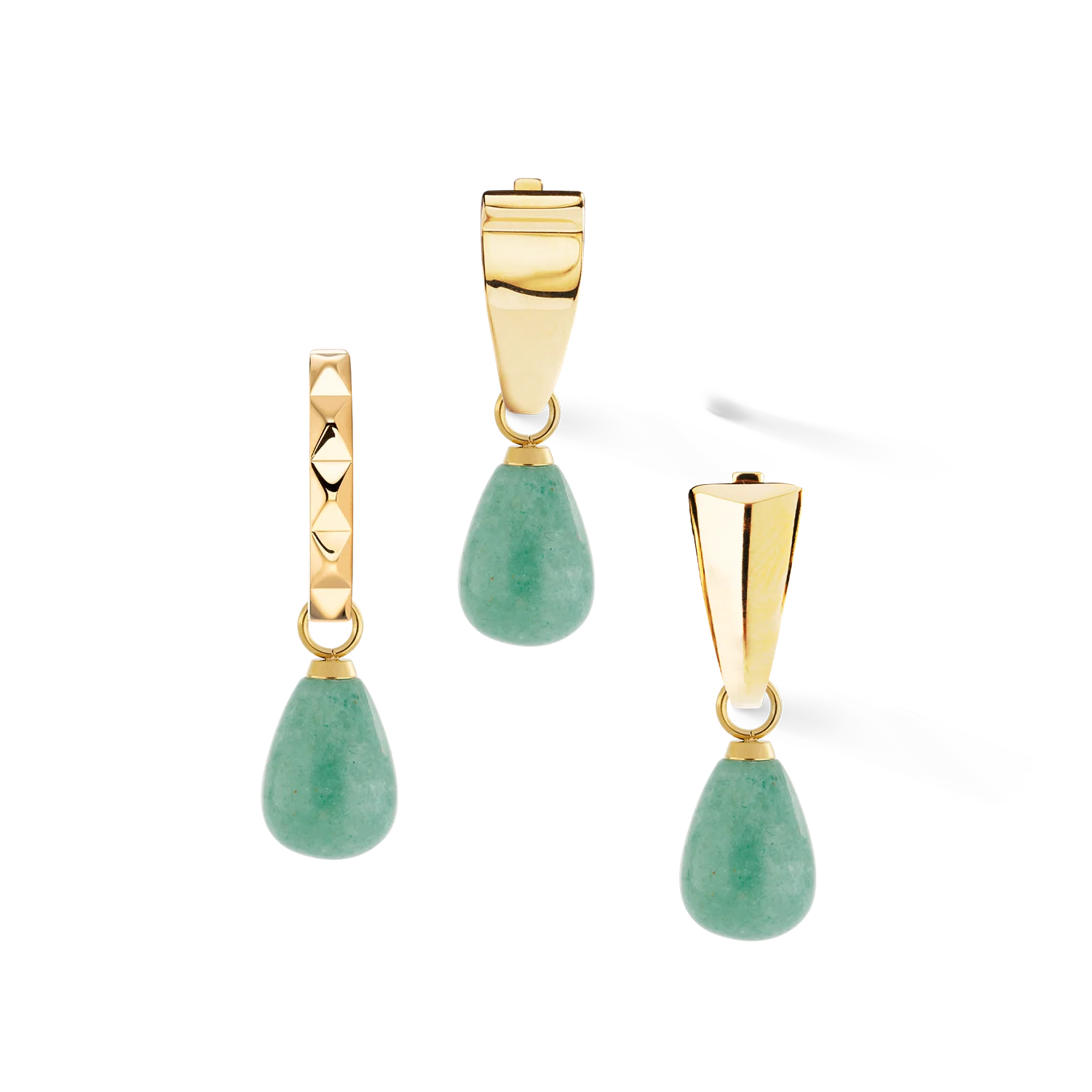 EAR ME UP Charm Drops Gold-Green - Image 4