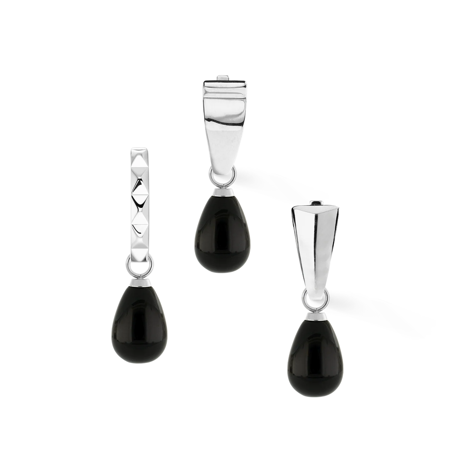 EAR ME UP Charm Drops Silver-Black - Image 4