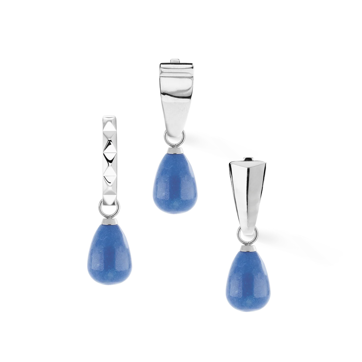 EAR ME UP Charm Drops Silver-Blue - Image 2