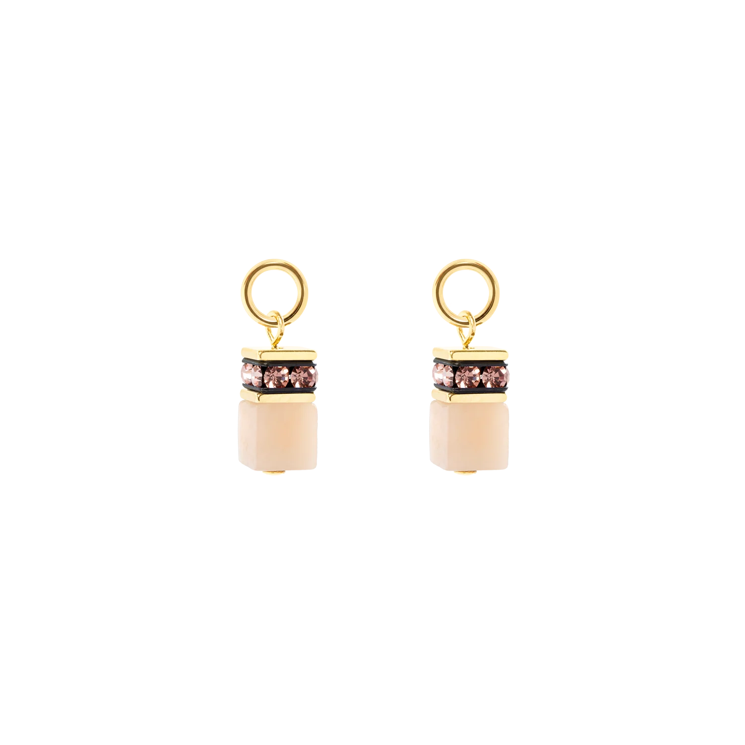 EAR ME UP Charm GeoCUBE® gold-apricot