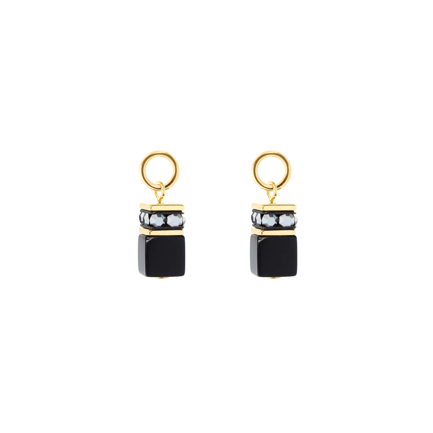 EAR ME UP Charm GeoCUBE® gold-black