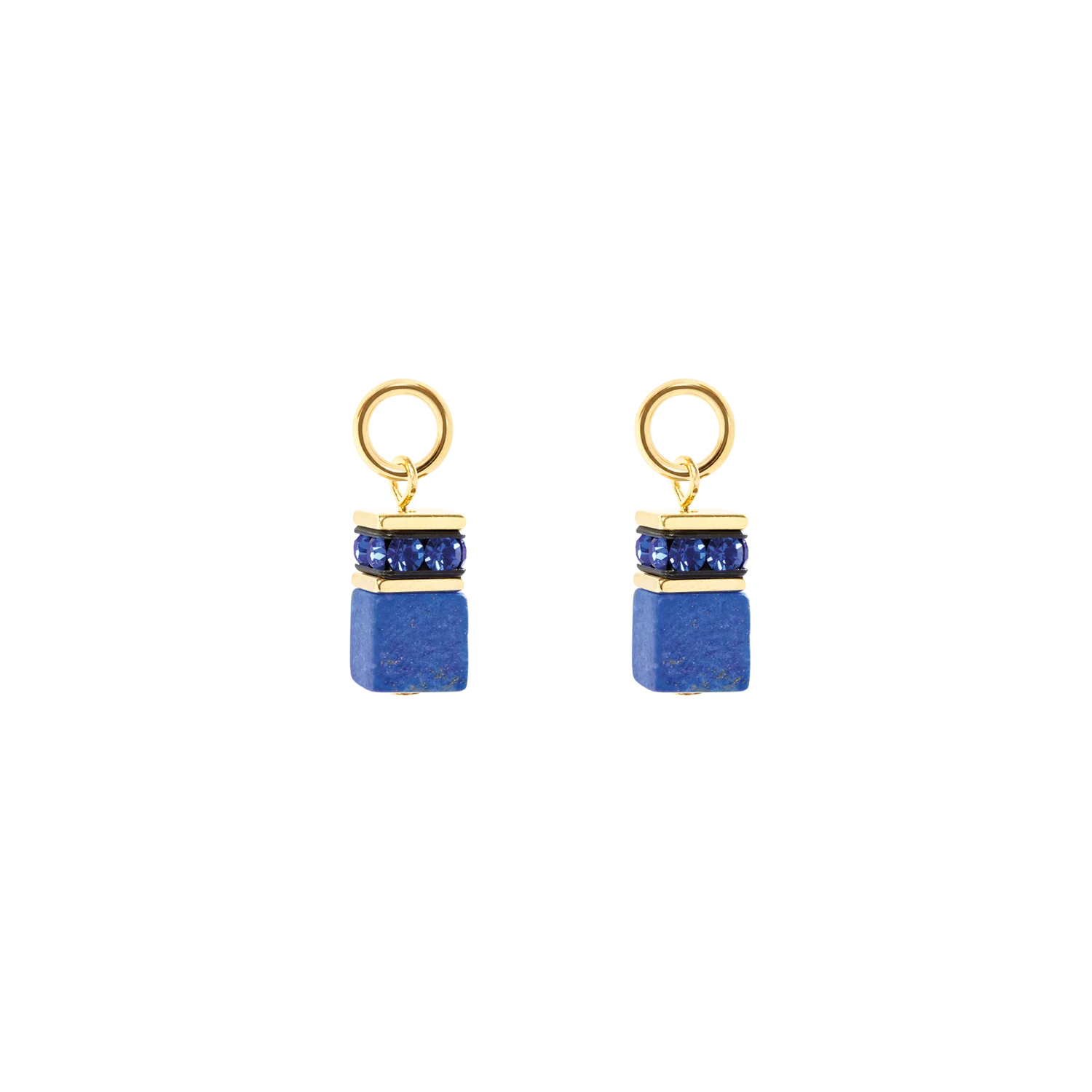 EAR ME UP Charm GeoCUBE® gold-blue