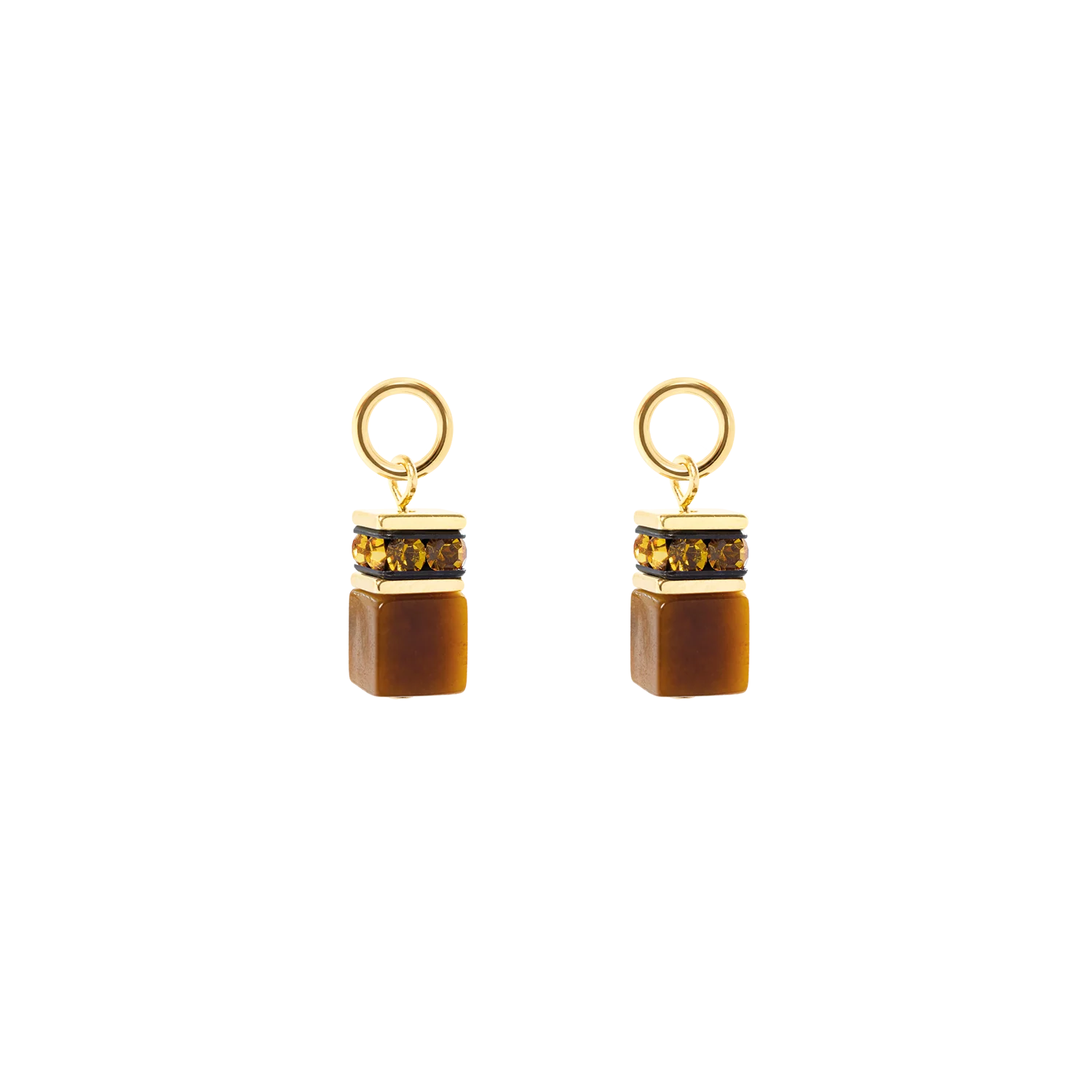 EAR ME UP Charm GeoCUBE® gold-brown