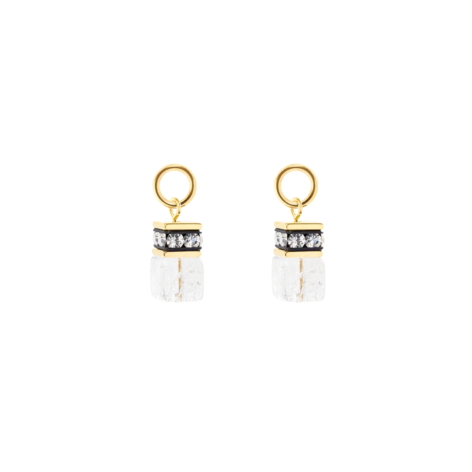 EAR ME UP Charm GeoCUBE® gold-crystal