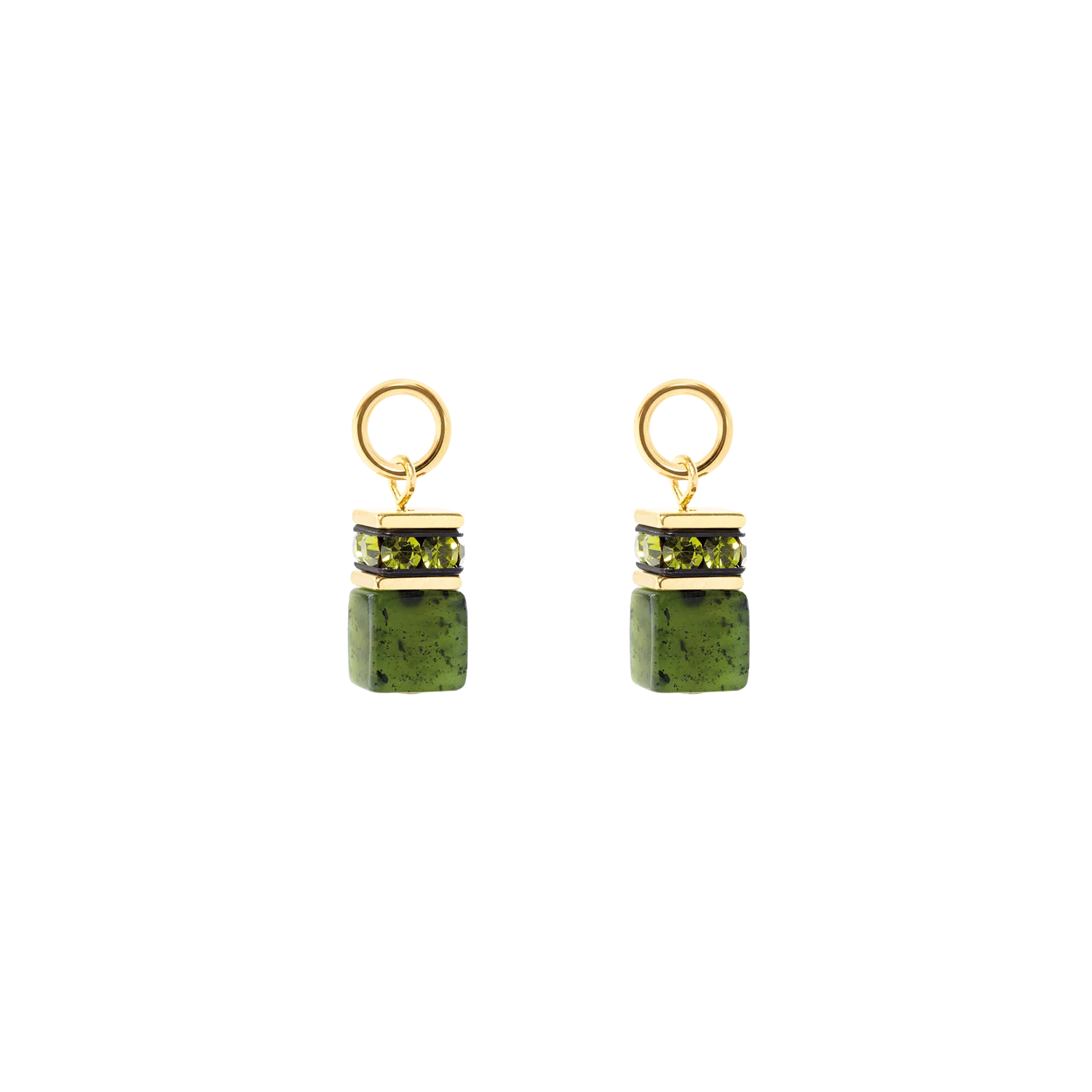 EAR ME UP Charm GeoCUBE® gold-green