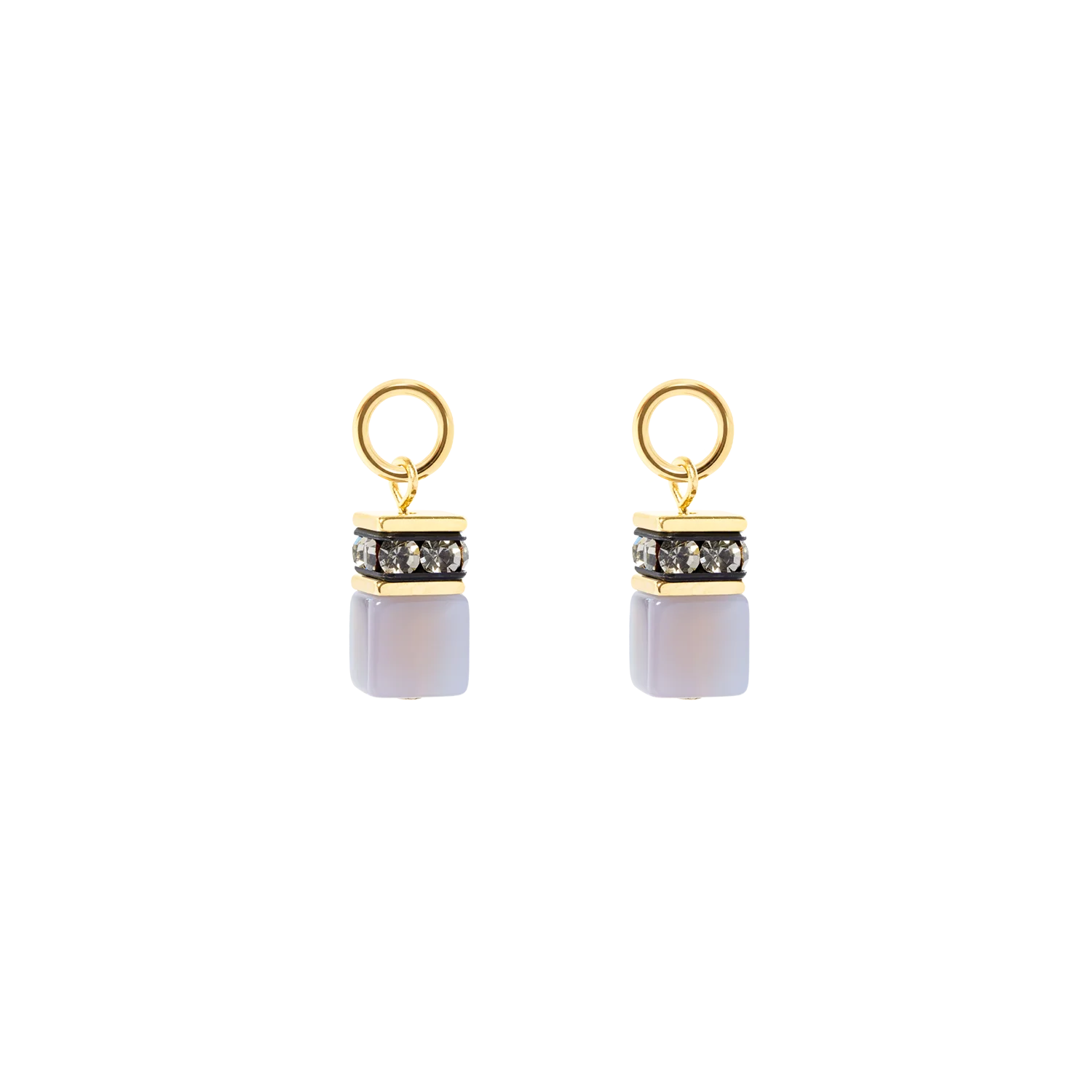 EAR ME UP Charm GeoCUBE® gold-grey