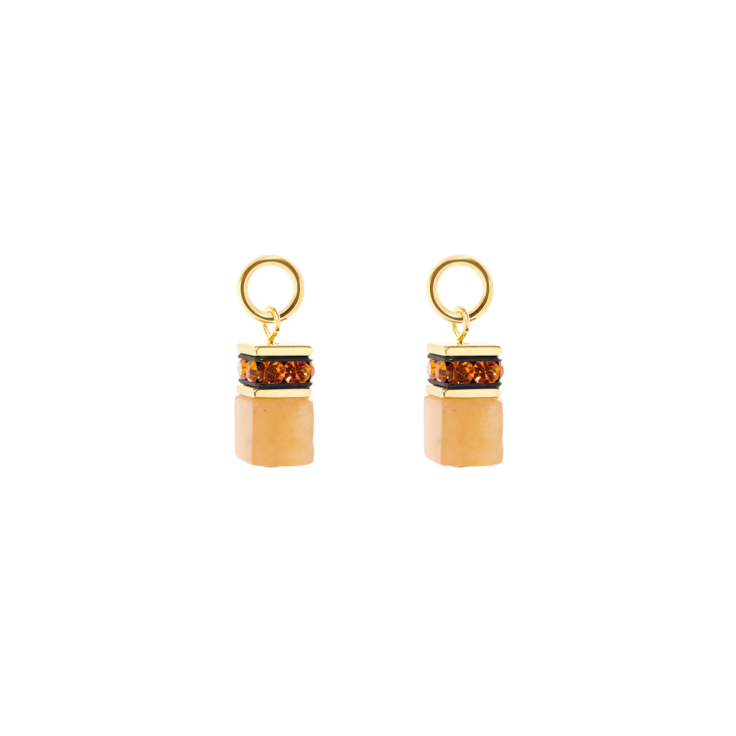 EAR ME UP Charm GeoCUBE® gold-orange