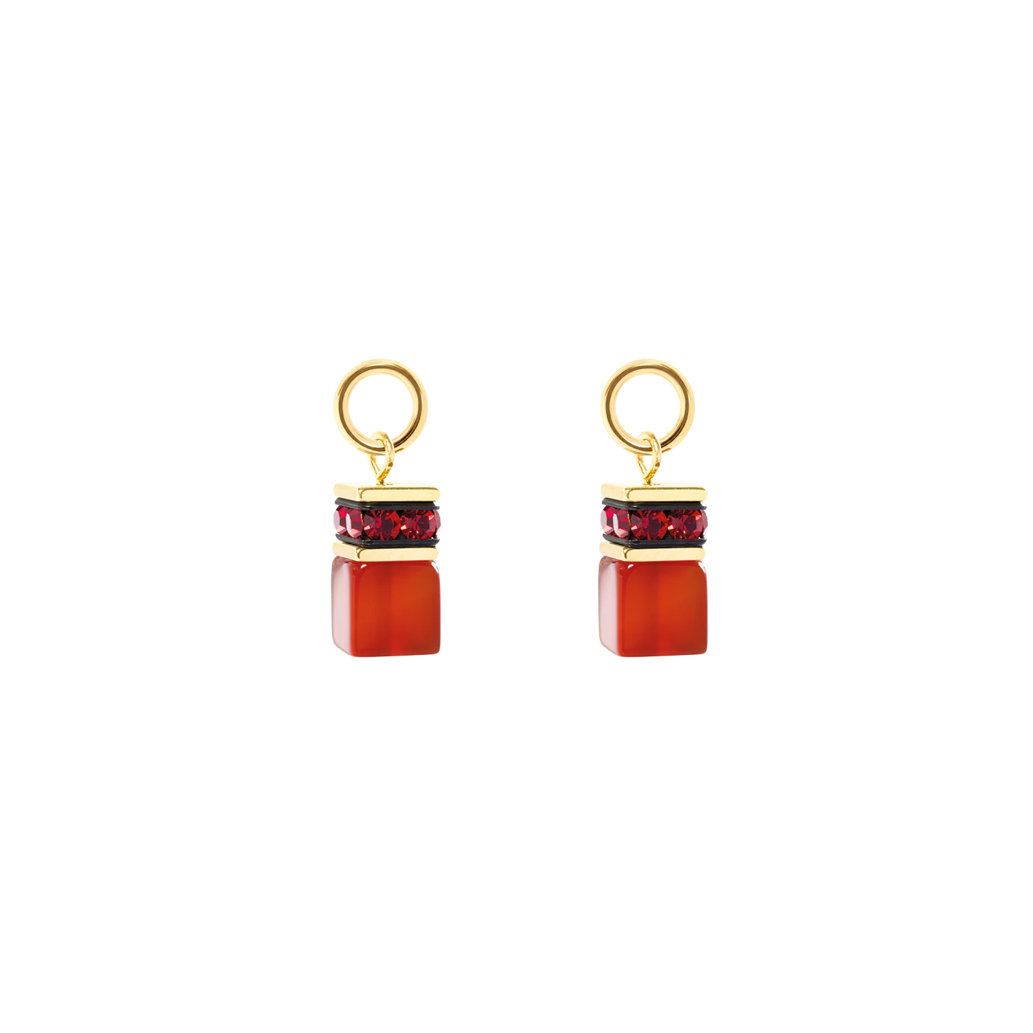 EAR ME UP Charm GeoCUBE® gold-red