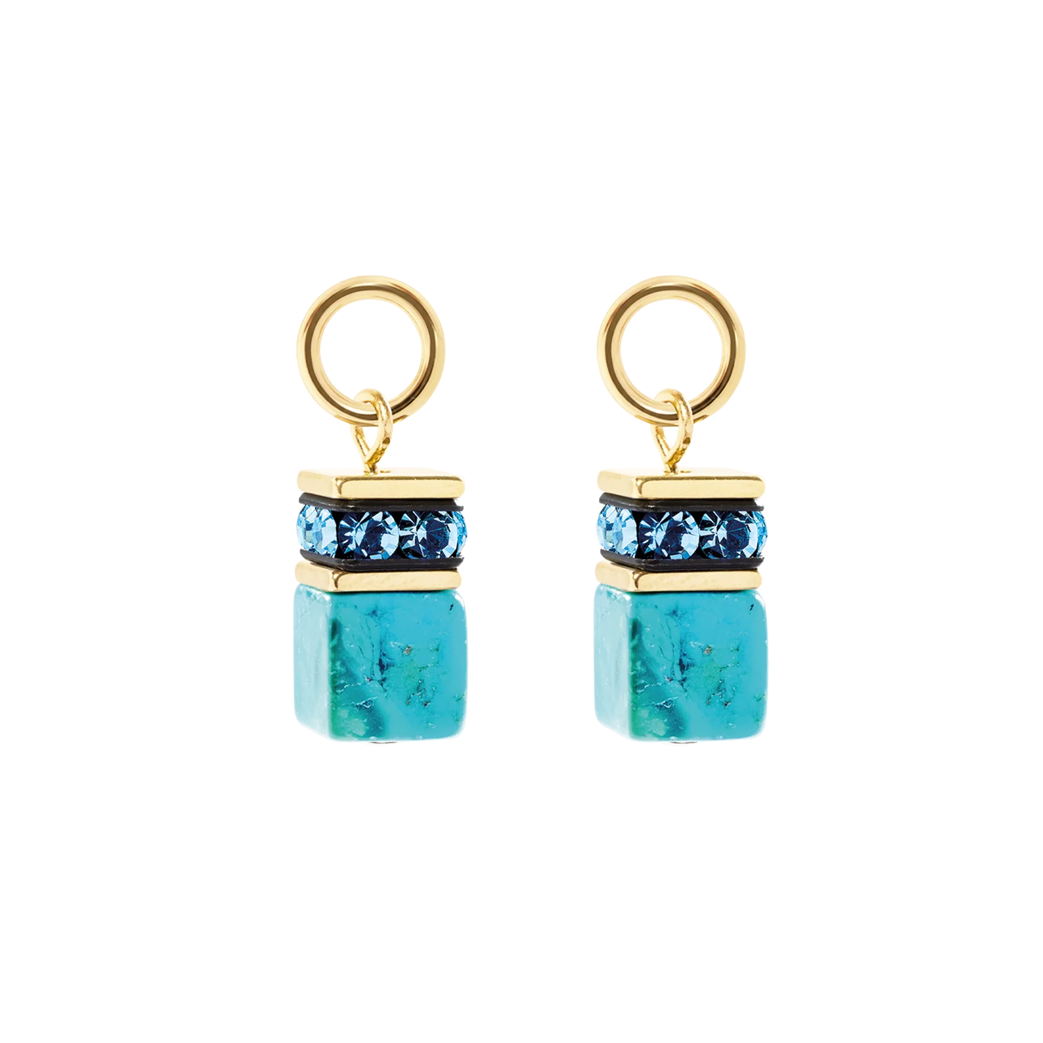 EAR ME UP Charm GeoCUBE® gold-turquoise - Image 2
