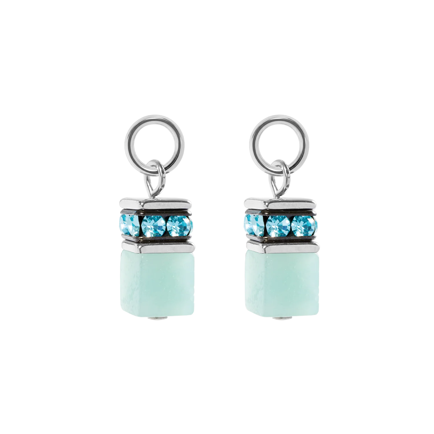 EAR ME UP Charm GeoCUBE® silver-aqua - Image 2