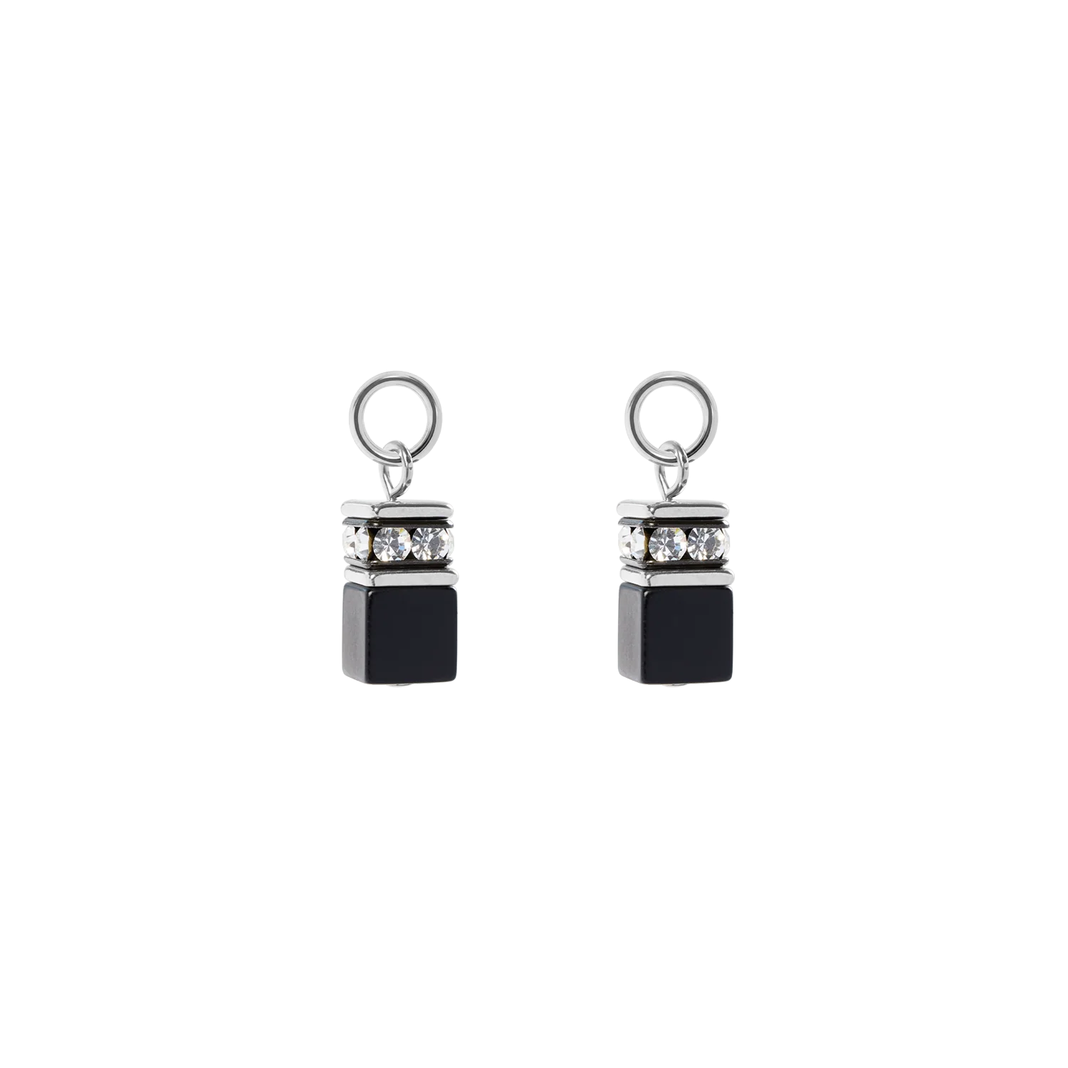 EAR ME UP Charm GeoCUBE® silver-black
