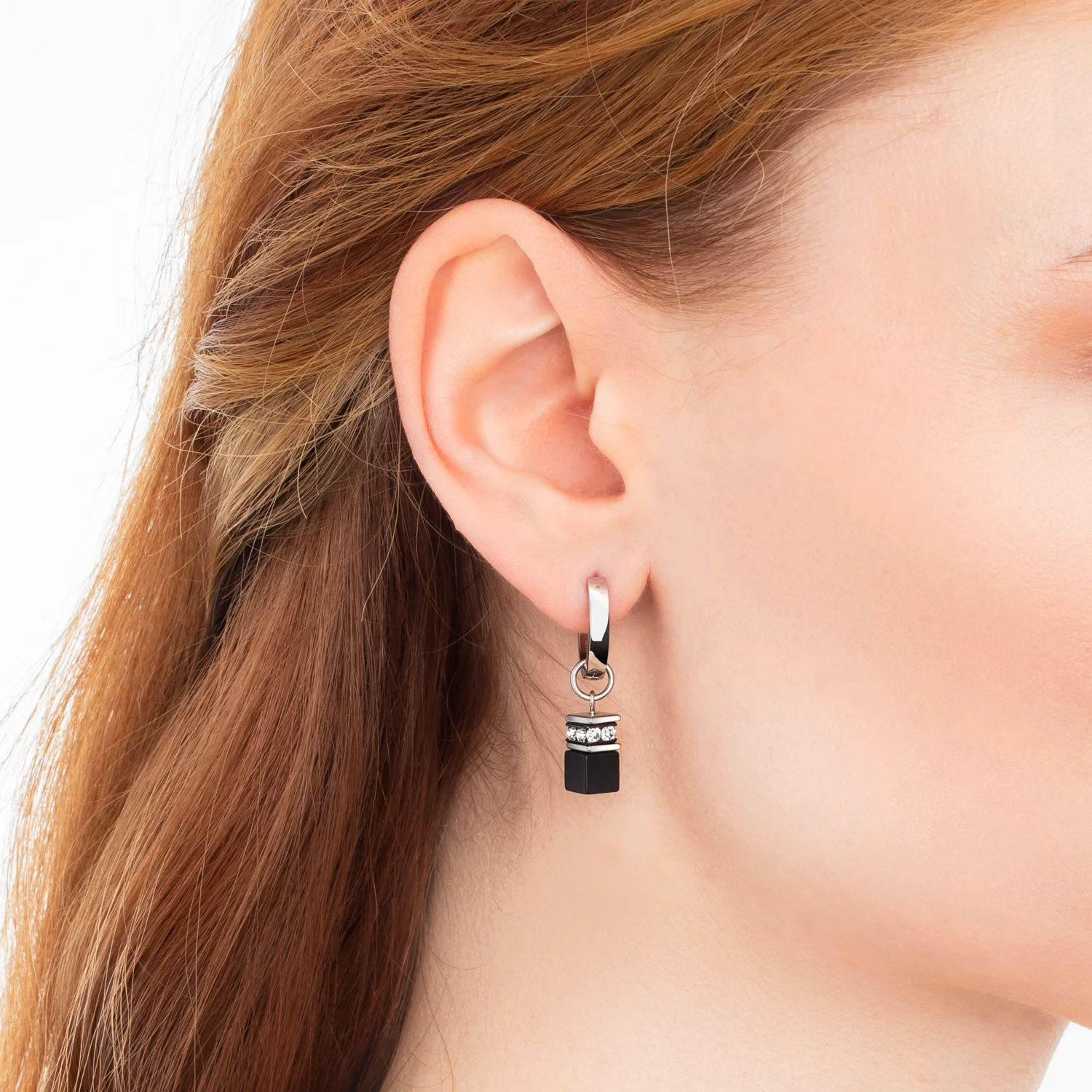 EAR ME UP Charm GeoCUBE® silver-black - Image 3
