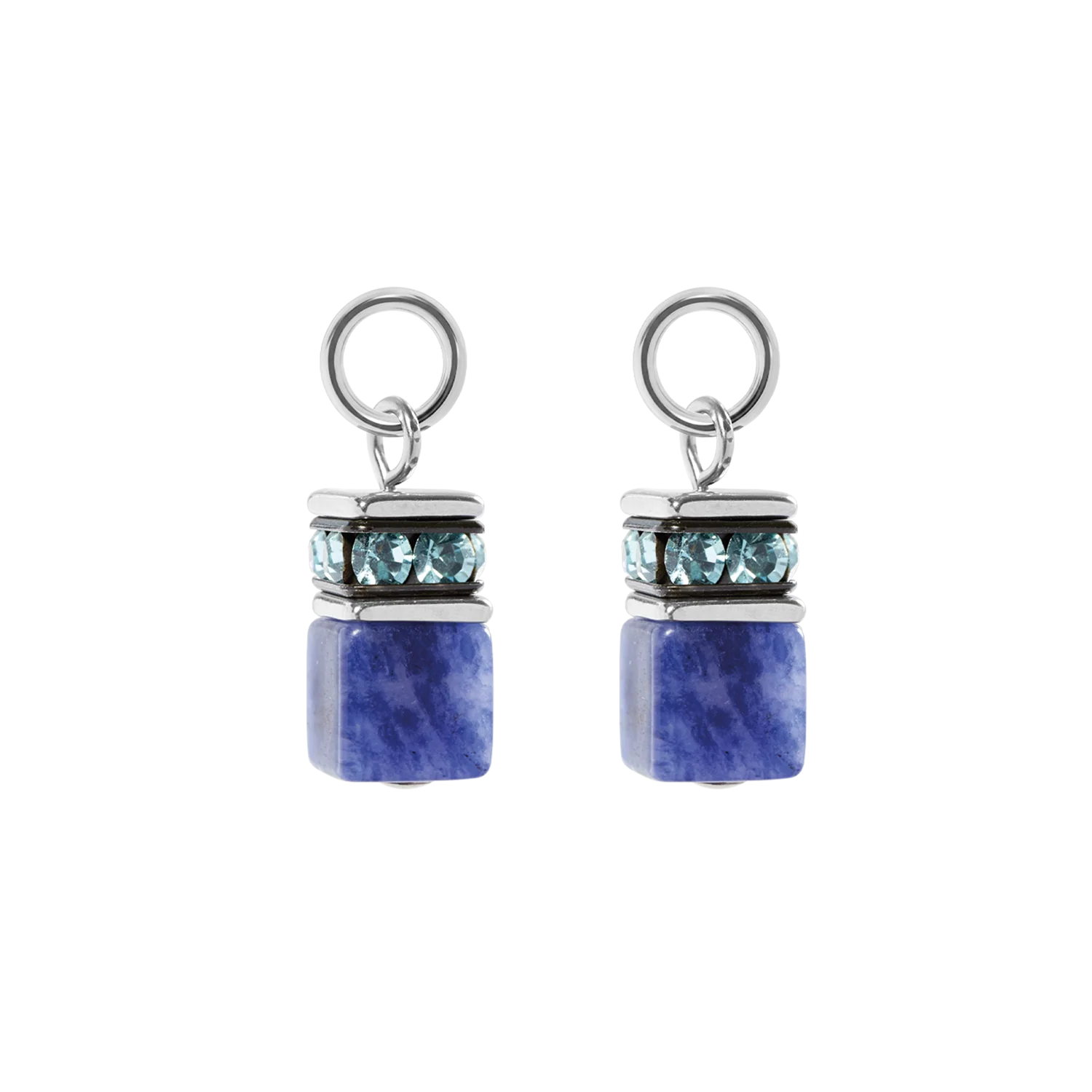 EAR ME UP Charm GeoCUBE® silver-blue - Image 2