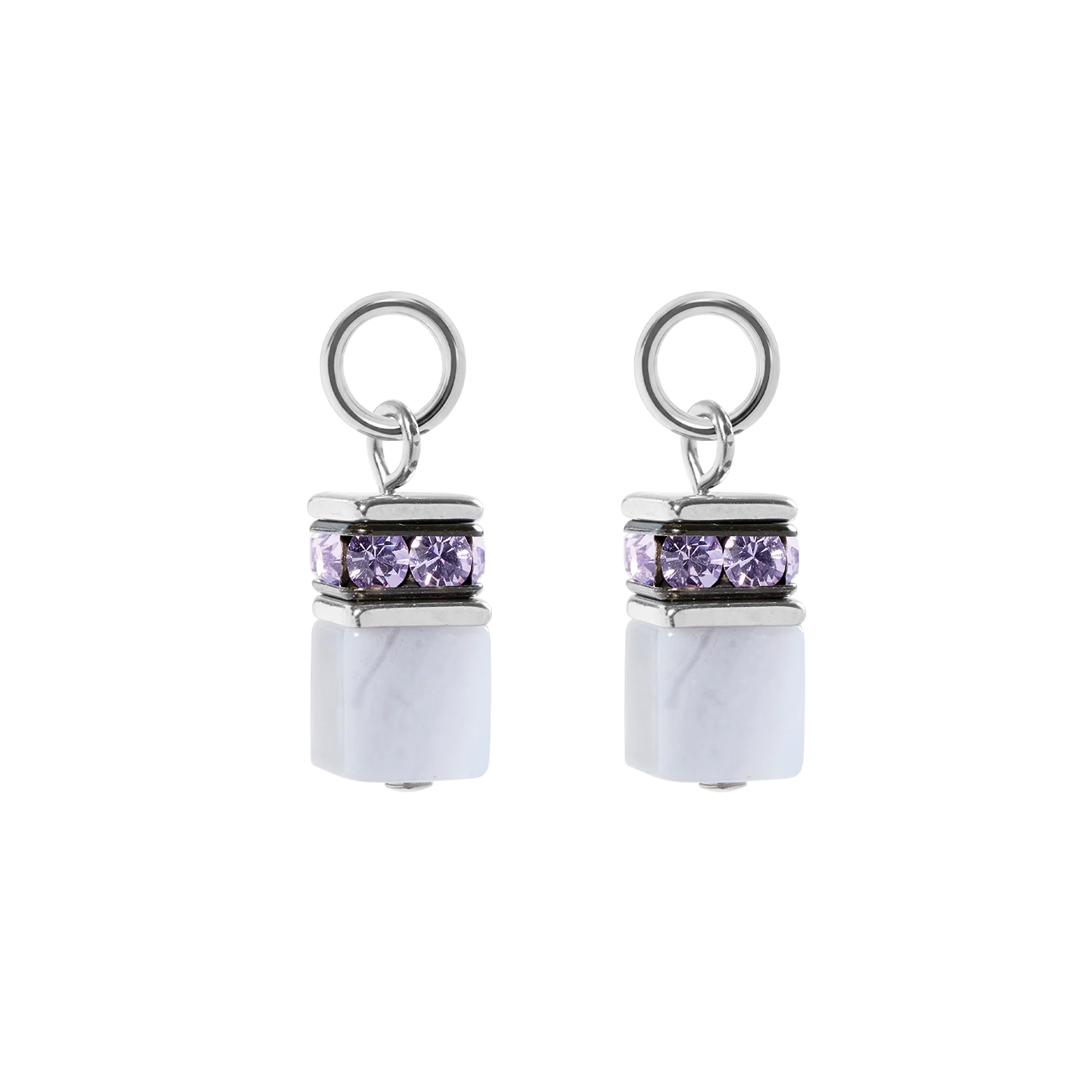 EAR ME UP Charm GeoCUBE® silver-light blue - Image 2