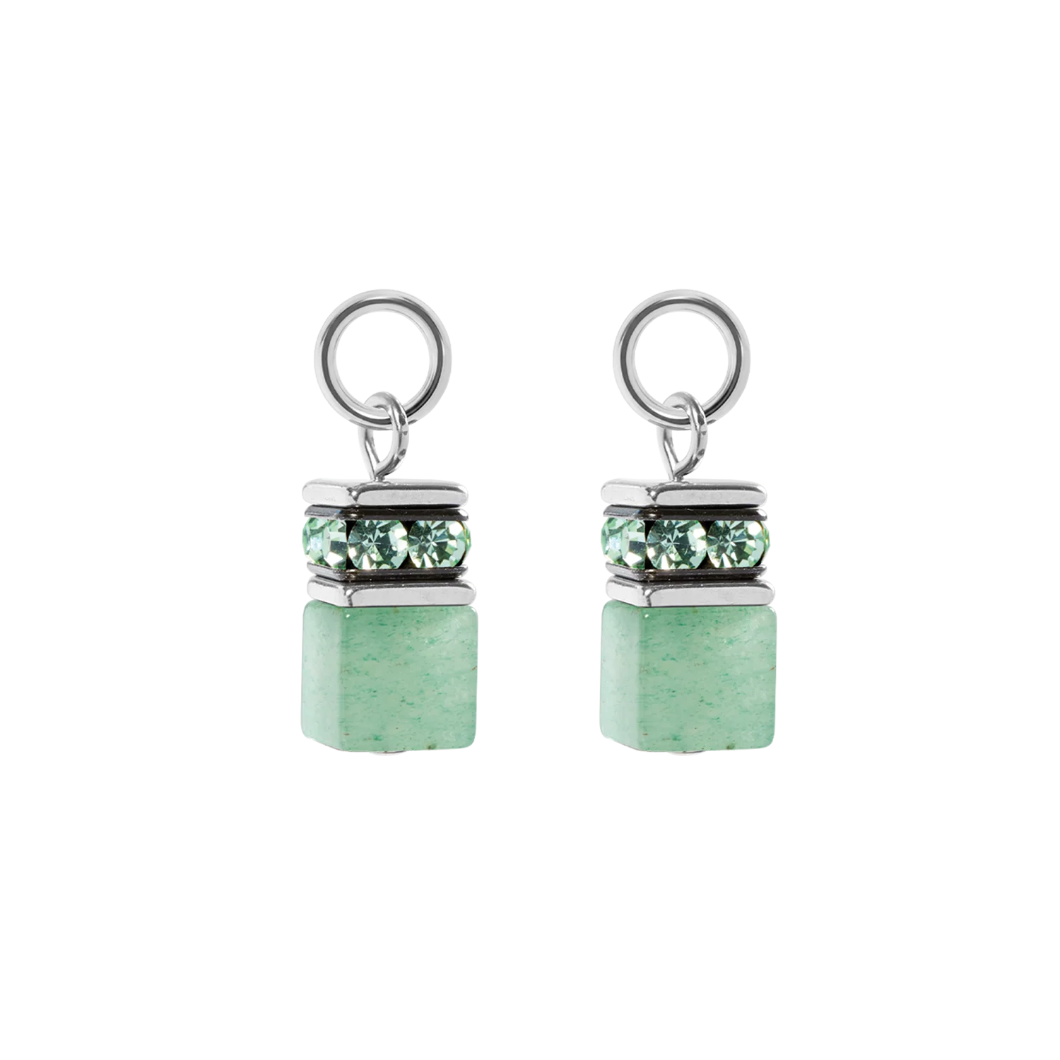 EAR ME UP Charm GeoCUBE® silver-light green - Image 2