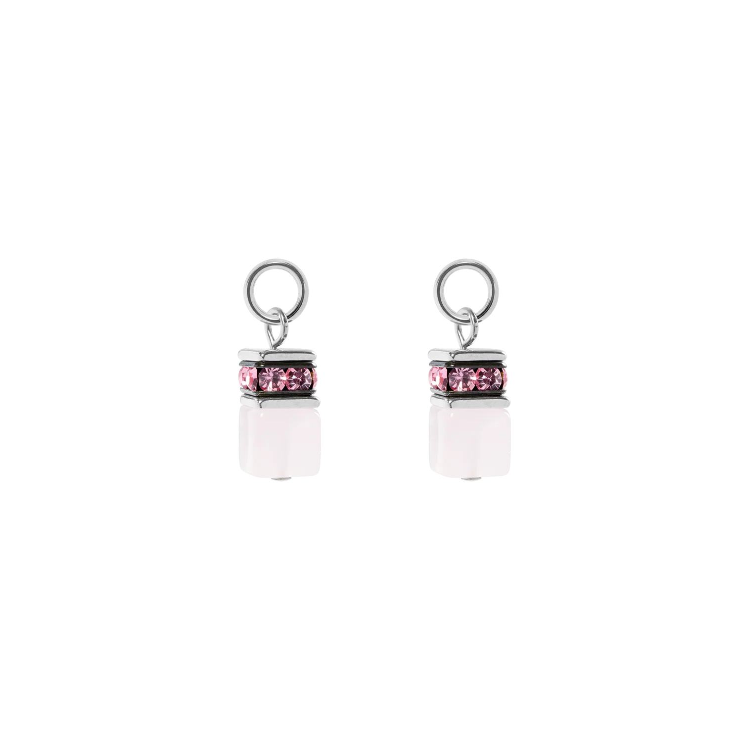 EAR ME UP Charm GeoCUBE® silver-pink
