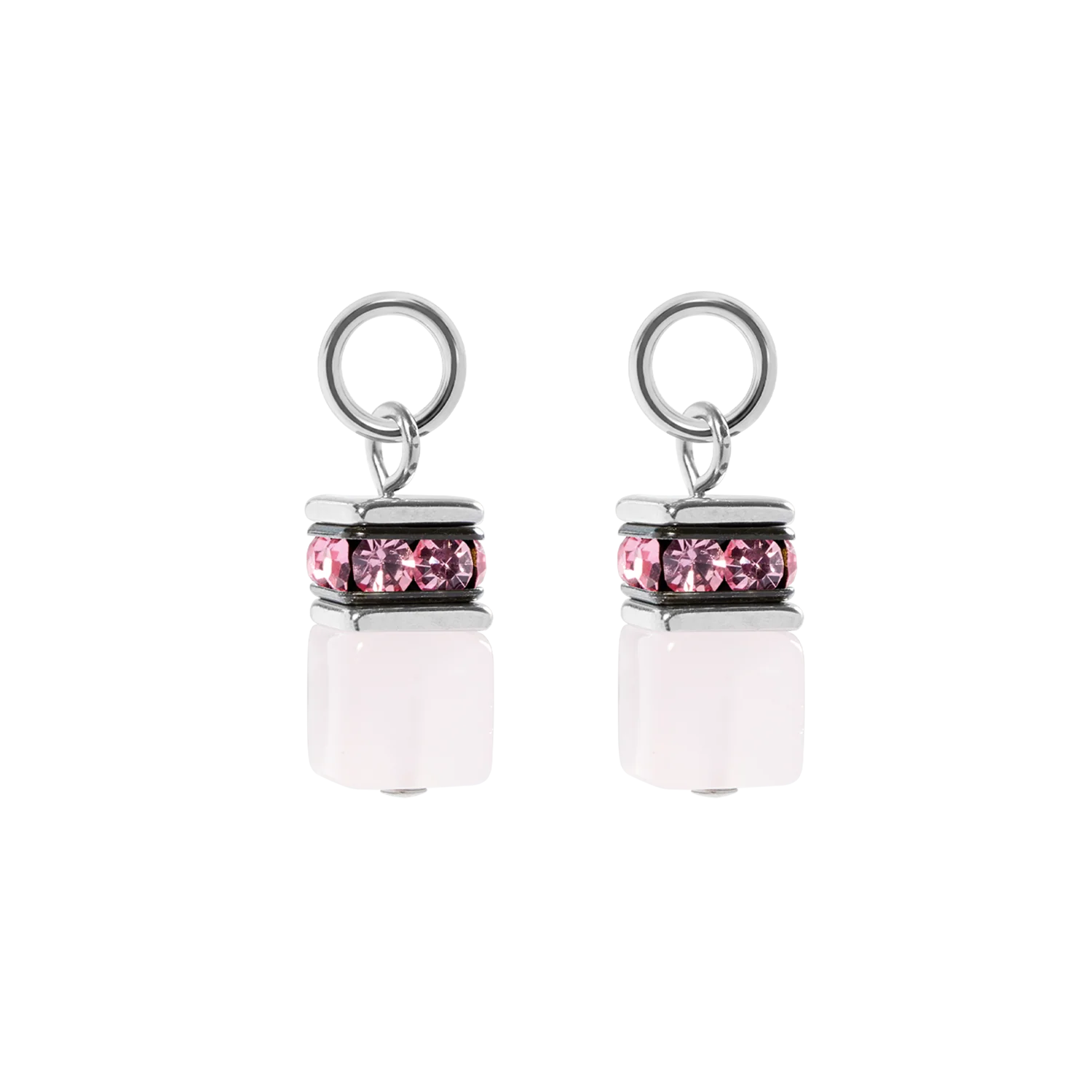 EAR ME UP Charm GeoCUBE® silver-pink - Image 2