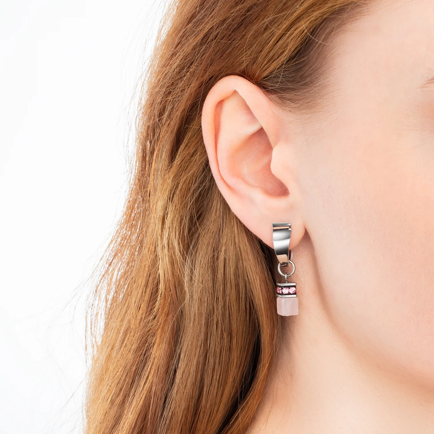 EAR ME UP Charm GeoCUBE® silver-pink - Image 3